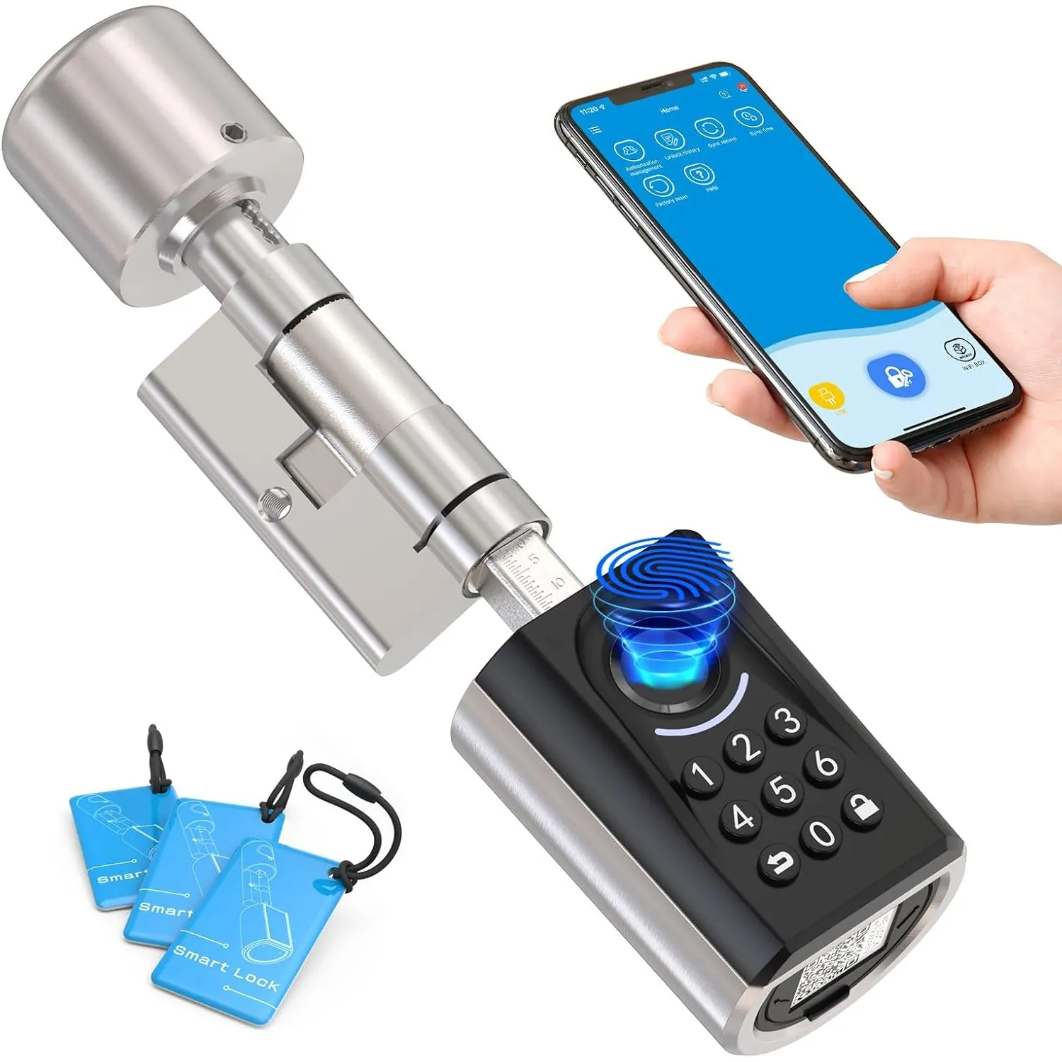 WELOCK ToucA51 Fingerabdruck Passwort Türschloss für EU-Profil Tür 30-70mm