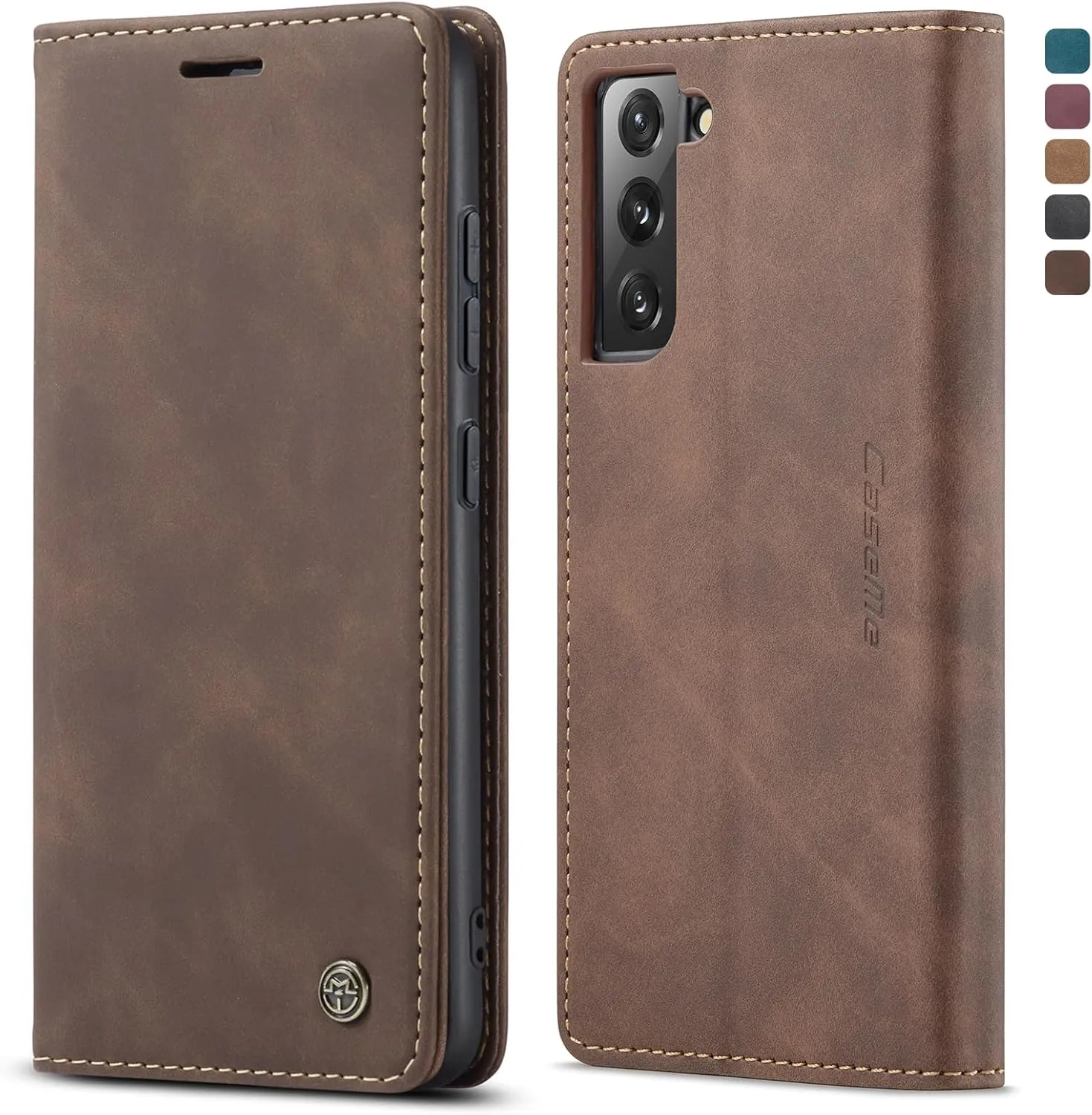 Hülle Samsung S22 Plus klapphülle Premium Lederhülle Weiches Vintage-Nubukleder Faltbare Ständer Schutzhülle Kartenfach…