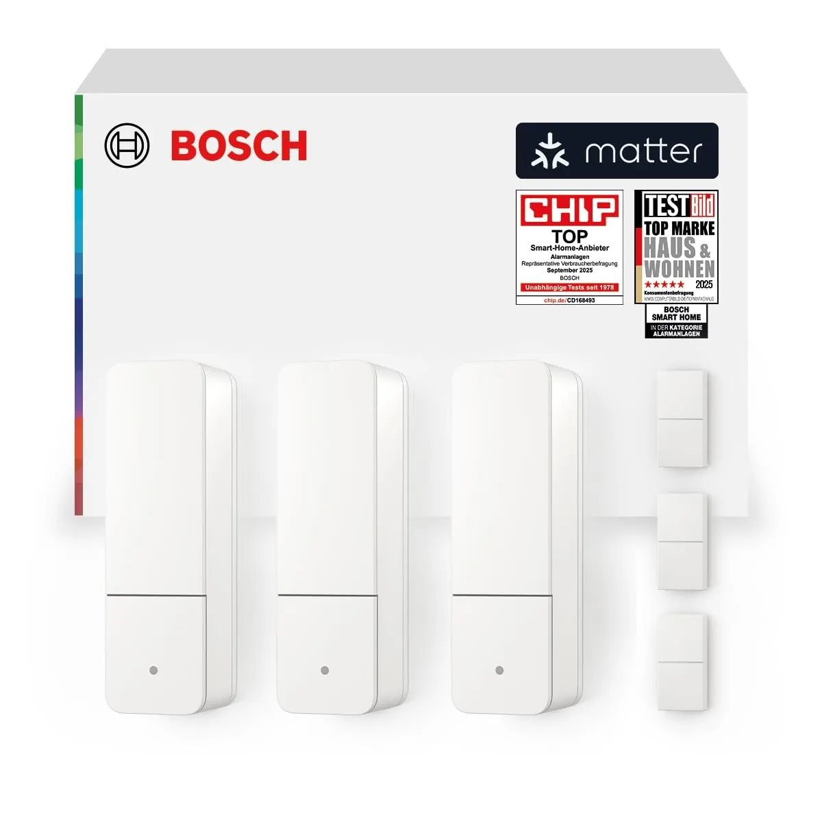 Bosch Smart Home Tür-/Fensterkontakt II [+M], smarter Sensor zum energieeffizienten Heizen, flexible Nutzung im Bosch S…