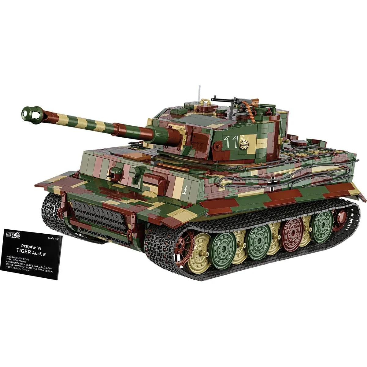 COBI PzKpfw. VI Tiger, 70 cm (Länge) x 30 cm (Breite) x 24 cm (Höhe), Dark Green