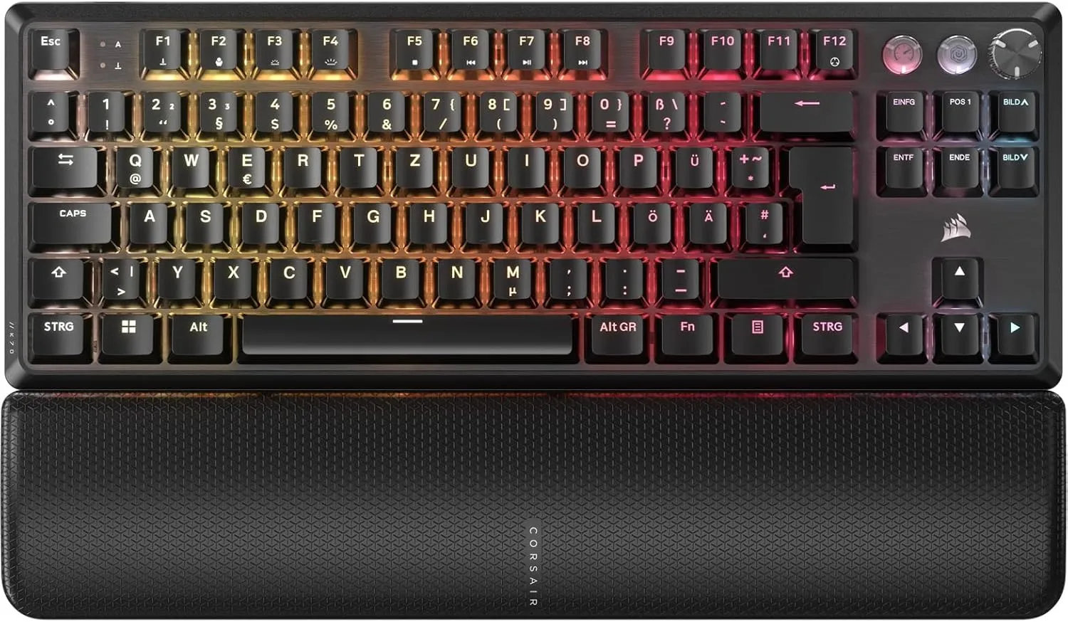 Corsair K70 PRO TKL RGB Mechanische Kabelgebundene Gaming-Tastatur – Geschmierte Hall-Effekt MGX Hyperdrive Einstellbar…
