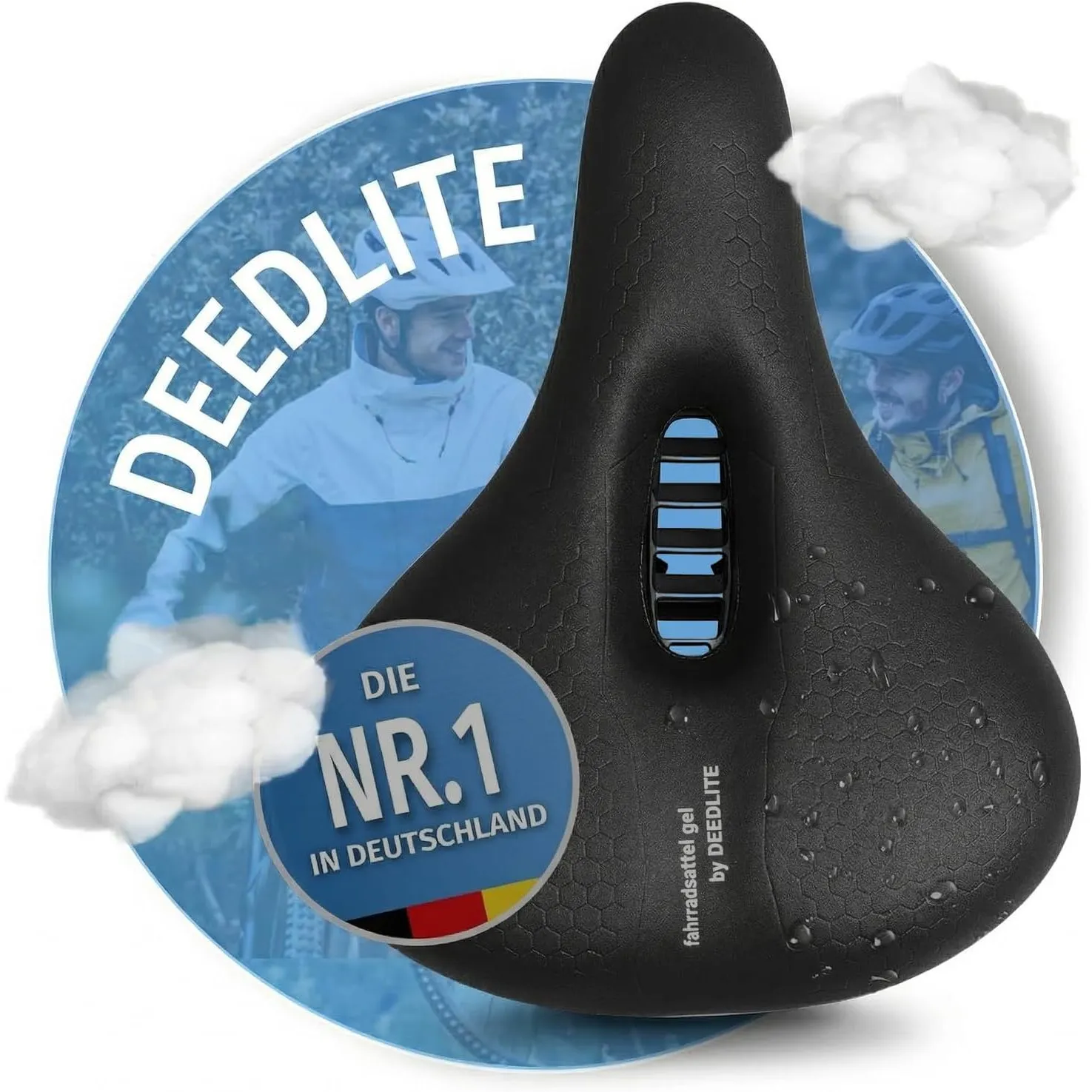 Fahrradsattel Cloud Comfort Pro Max Sattel - Endlich Schmerzfrei Radfahren Bequem Weich Memory Schaum Radsattel Mit Rot…