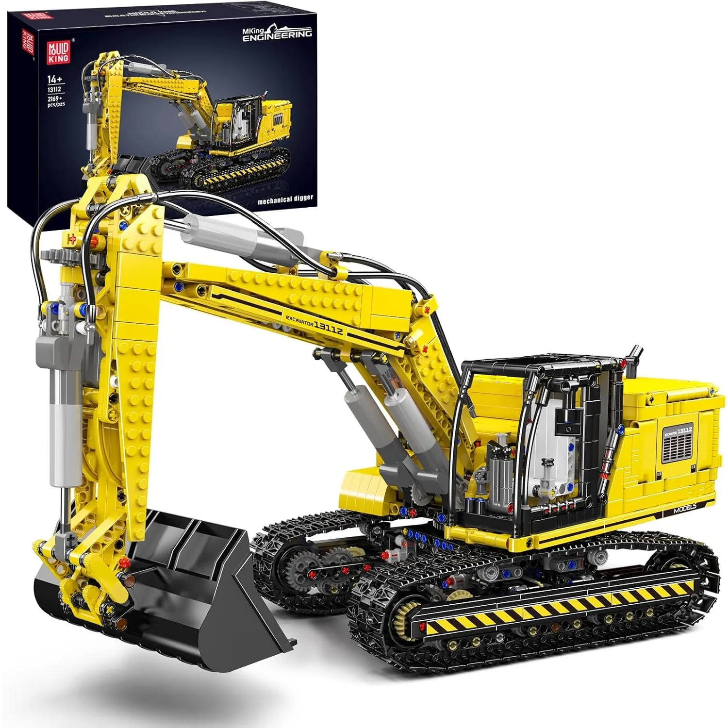 Mould King Technik Bagger, APP Ferngesteuert Motorisierter Raupenbagger Modell, High-Tech Motorisierter LKW-Modell Klem…