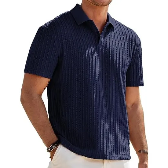 Elegancity Herren Poloshirts Kurzarm Srtick Golfshirt Polohemd