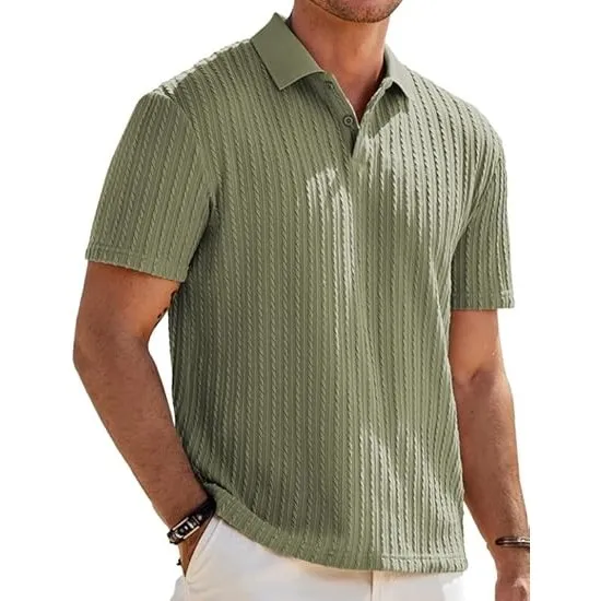 Elegancity Herren Poloshirts Kurzarm Einfarbig Strick Sommer Golf Shirt Freizeit T Shirts Regular Fit Urlaub Polohemd S…