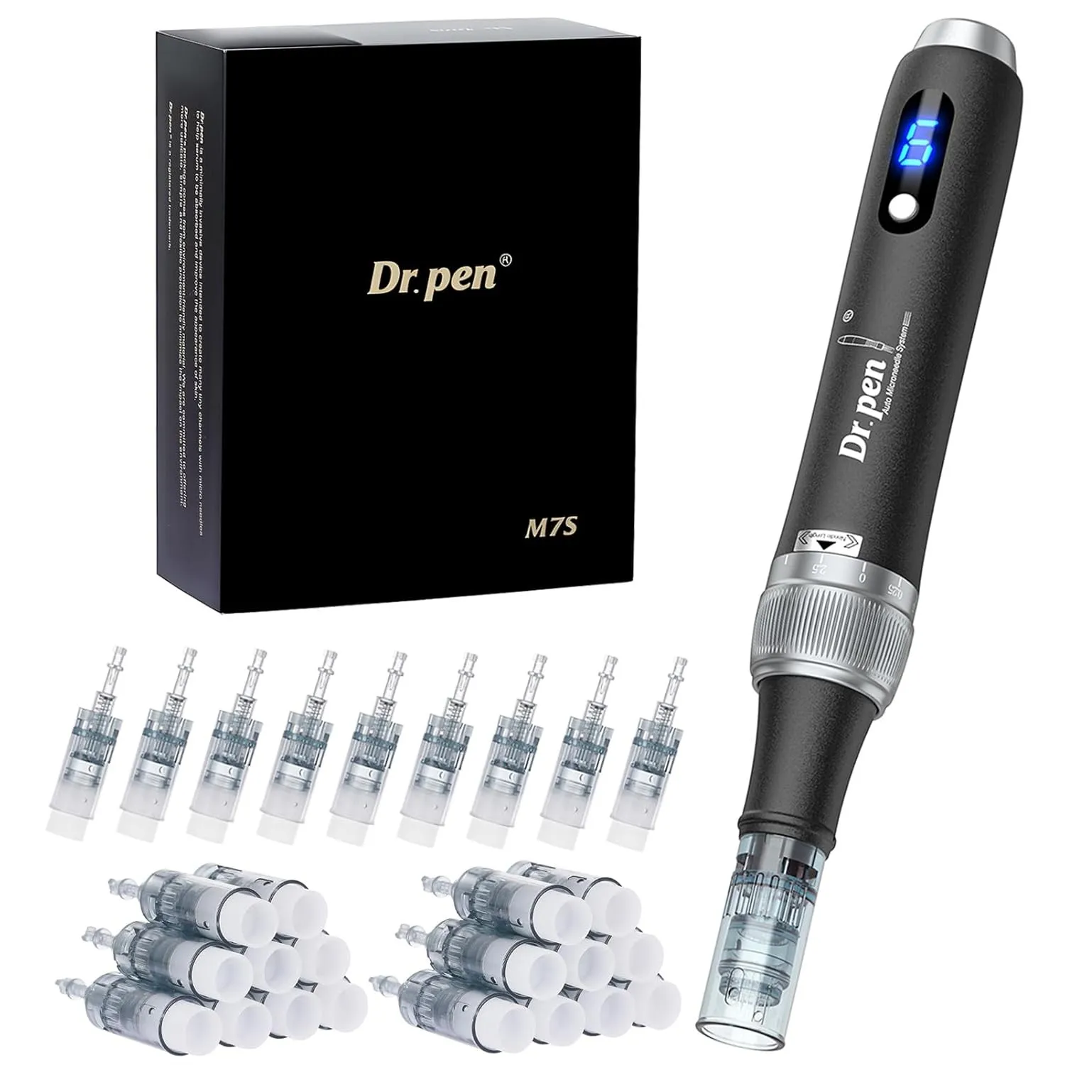 Dr. pen Ultima M7S Microneedling Pen 2025 NEUSTE MODELL Drahtlose Dr pen Microneedling Anti-Falten mit 27 Ersatzkartusc…