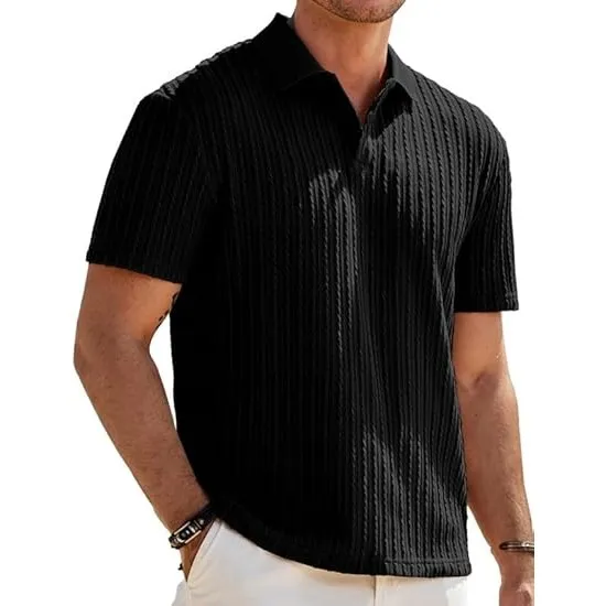 Elegancity Herren Poloshirts Kurzarm Srtick Golfshirt Polohemd | Textur Poloshirts,Urlaubsstil Kurzarmshirts,Old money …