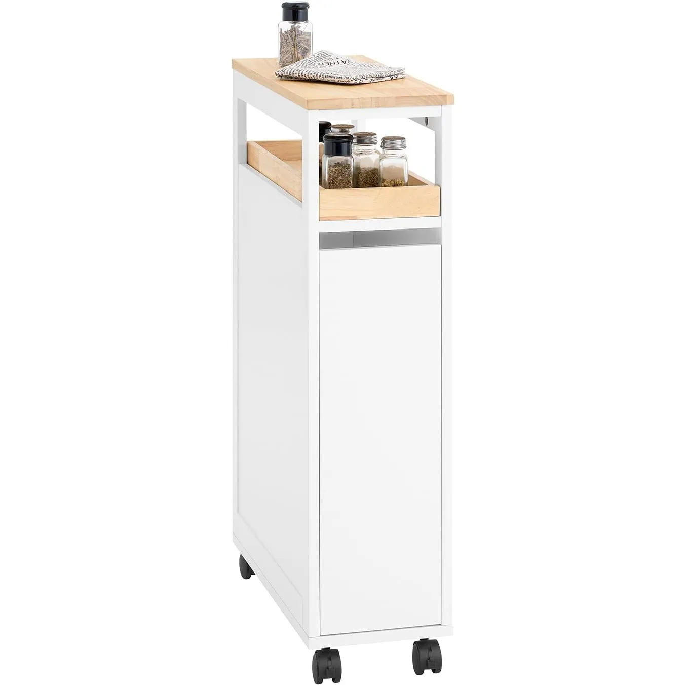 SoBuy Nischenschrank 20 cm mit Rollen & Auszügen, 79x51x20 cm, Küche & Bad
