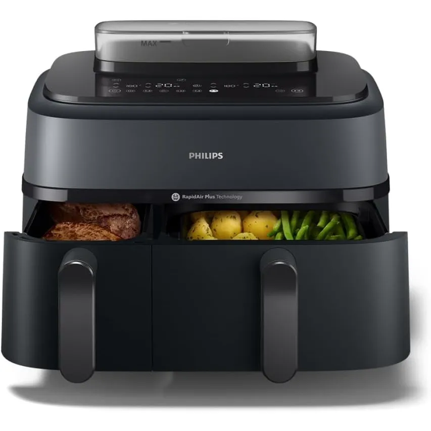 Philips Steam Airfryer 5000 Heißluftfritteuse, Schwarz, 9 L