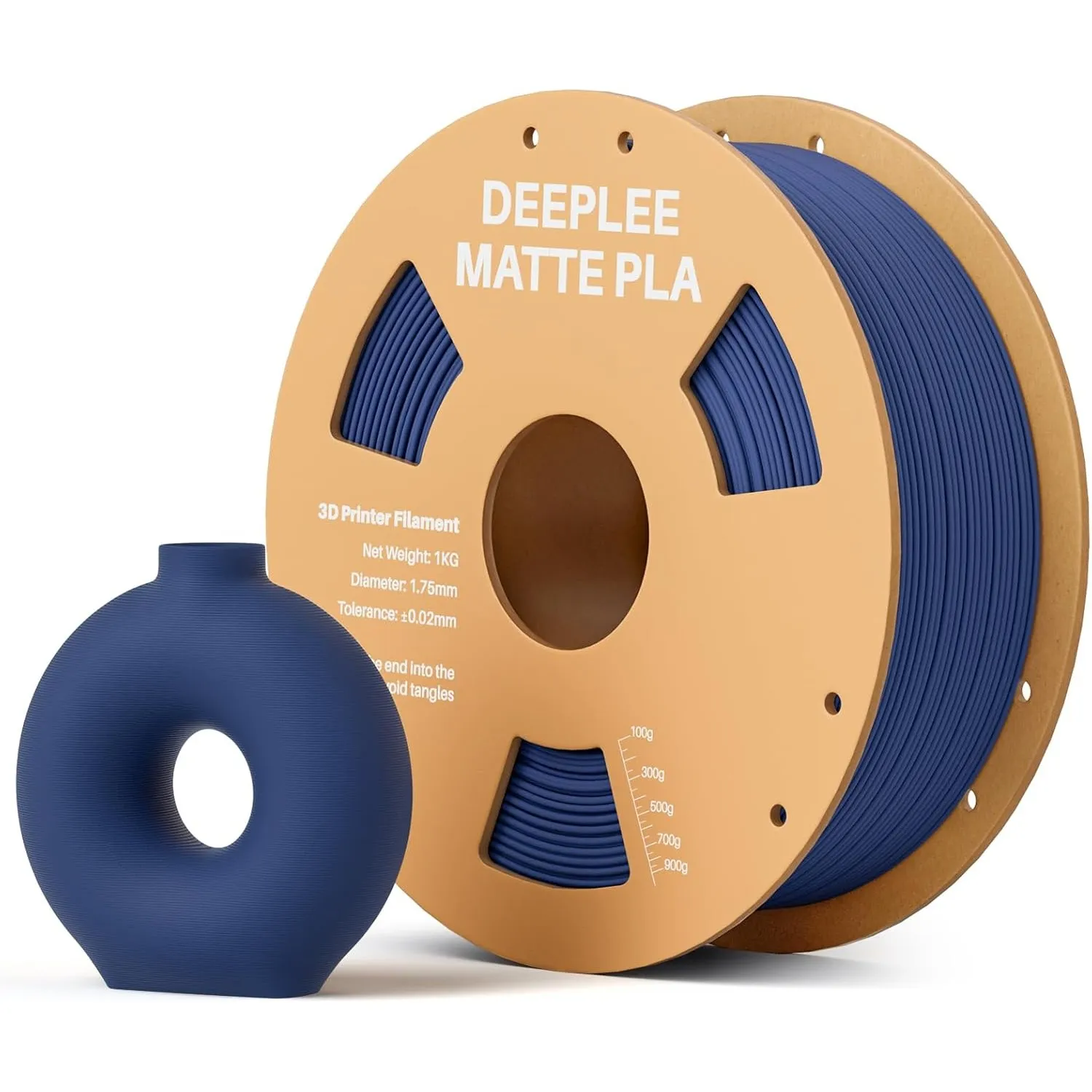 DEEPLEE Matte PLA Filament 1.75mm Marineblau 1KG | Matte Oberfläche, hervorragende Schichthaftung, Maßgenauigkeit +/- 0…