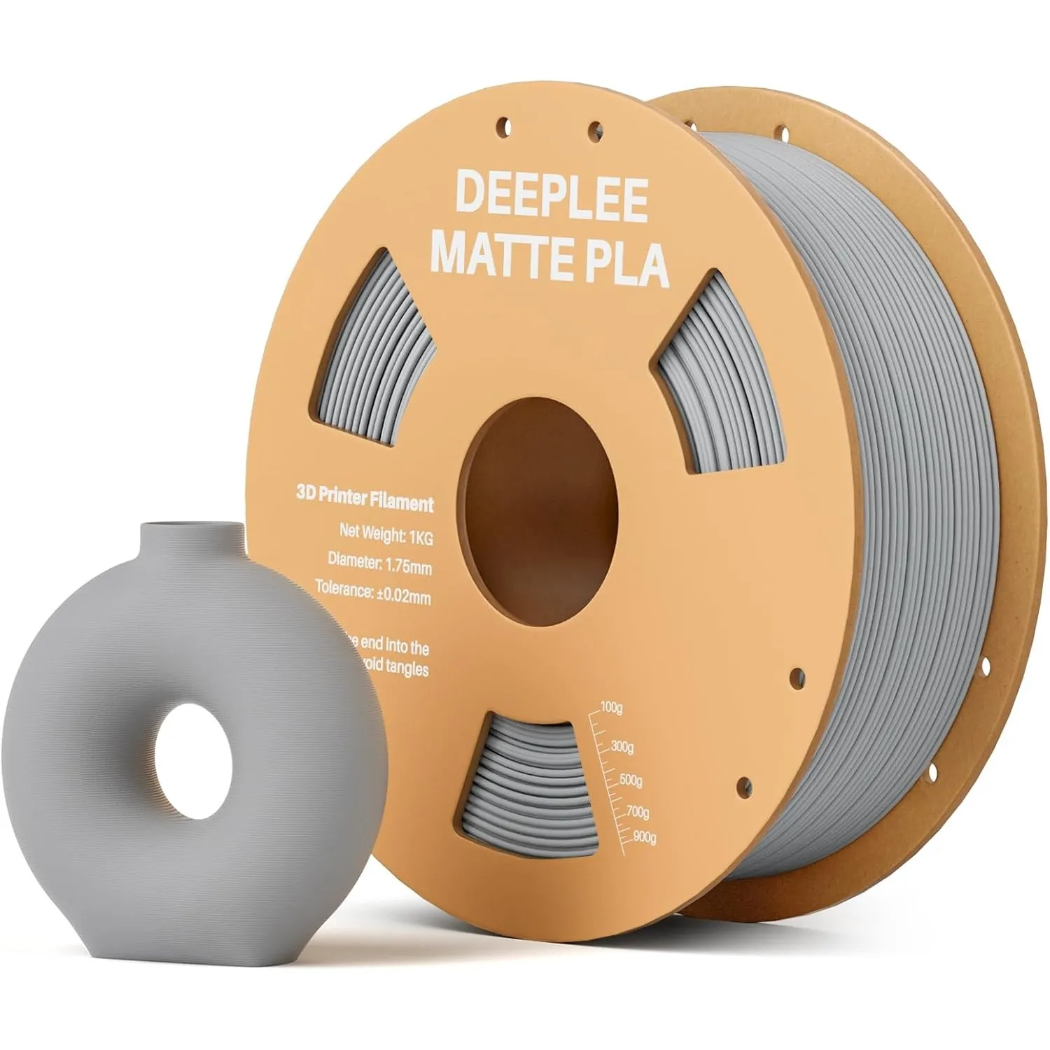 DEEPLEE Matte PLA Filament 1.75mm Schiefergrau 1KG | Matte Oberfläche, hervorragende Schichthaftung, Maßgenauigkeit +/-…
