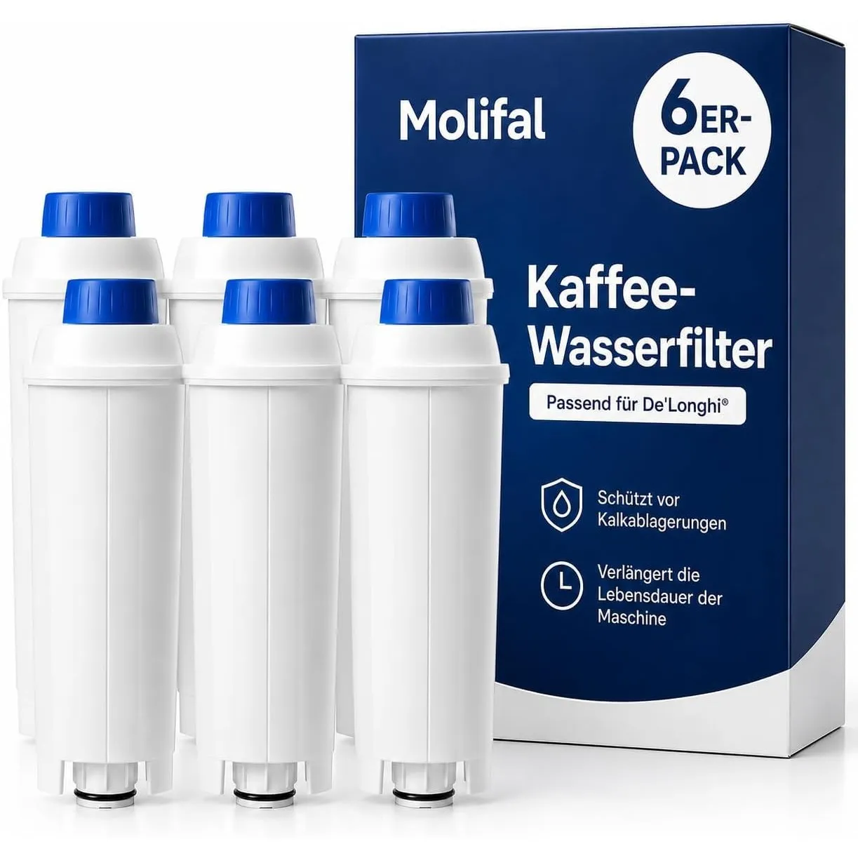 Wasserfilter, Ersatz für Delonghi DLSC002 Filter, kompatibel mit Delonghi Dinamica, Magnifica S, Eletta Explorer, ETAM …