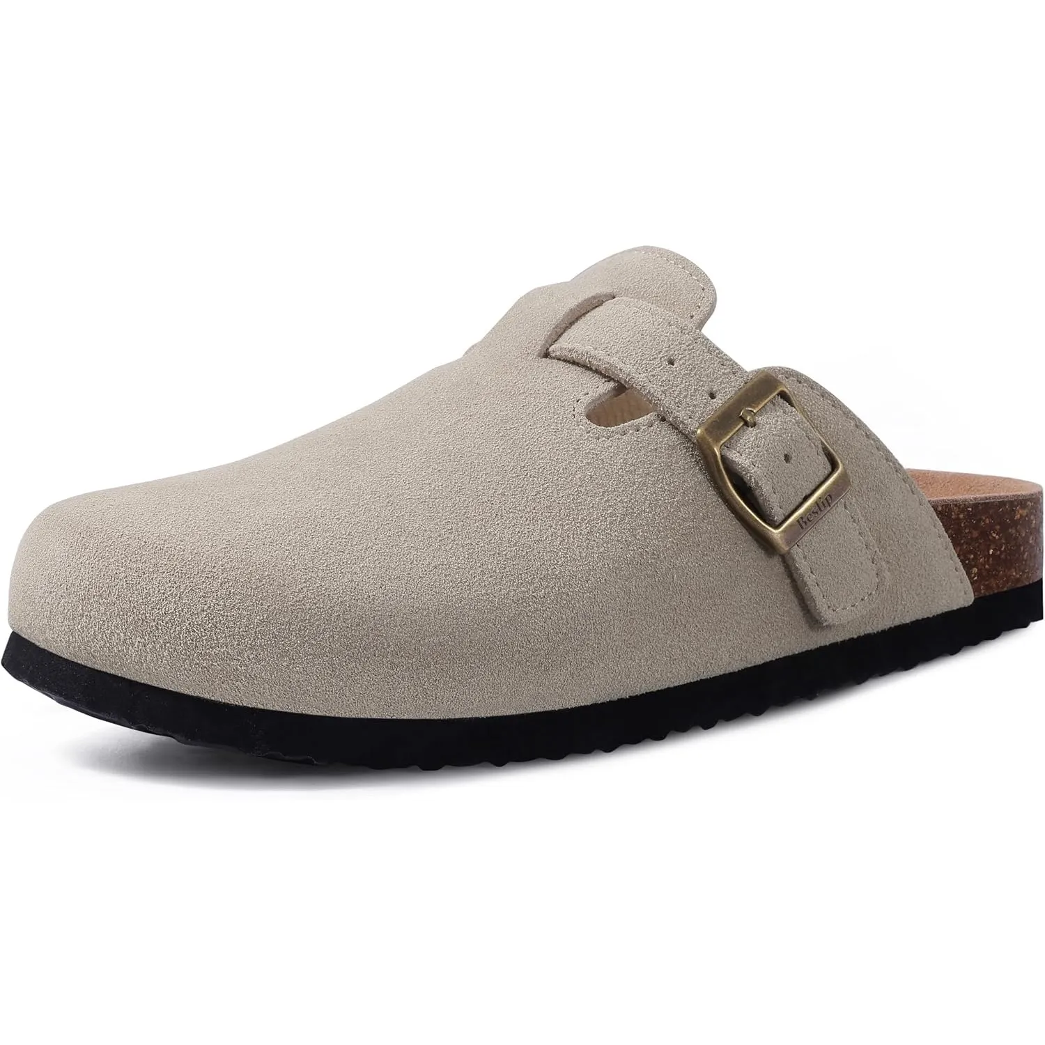 Beslip Wildleder Clog für Damen Weiches Kork Fußbett | Leder Pantoletten Komfort Kartoffel Schuhe mit Arch Support, Fra…