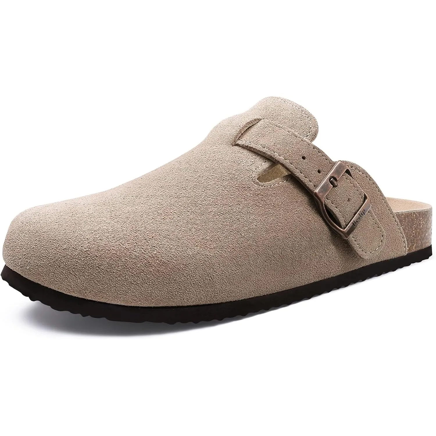 Beslip Wildleder Clog für Damen Weiches Kork Fußbett