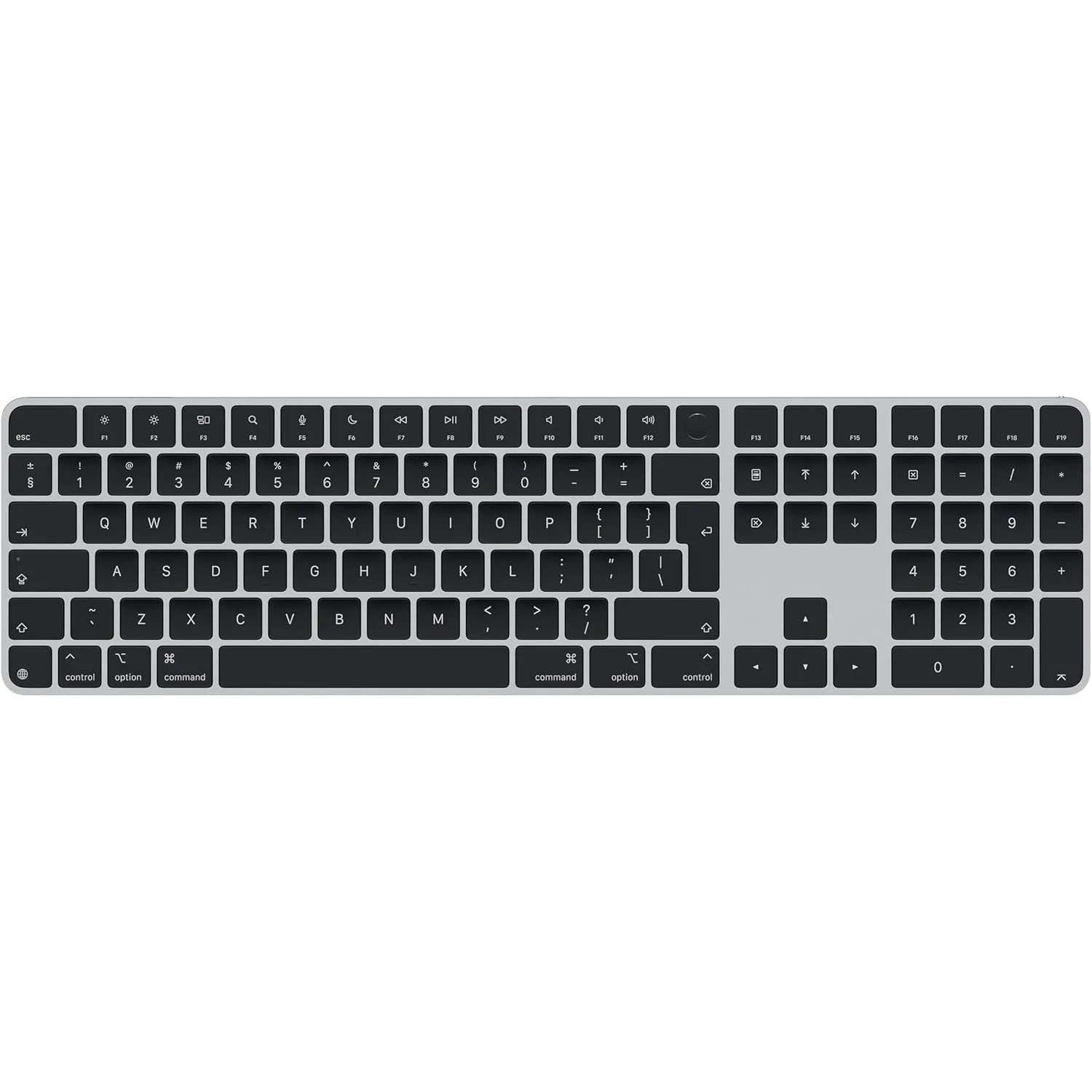 Apple Magic Keyboard mit Touch ID und Ziffernblock für Mac Modelle mit Chip â€“ Englisch (International) â€“ Schwarze T…