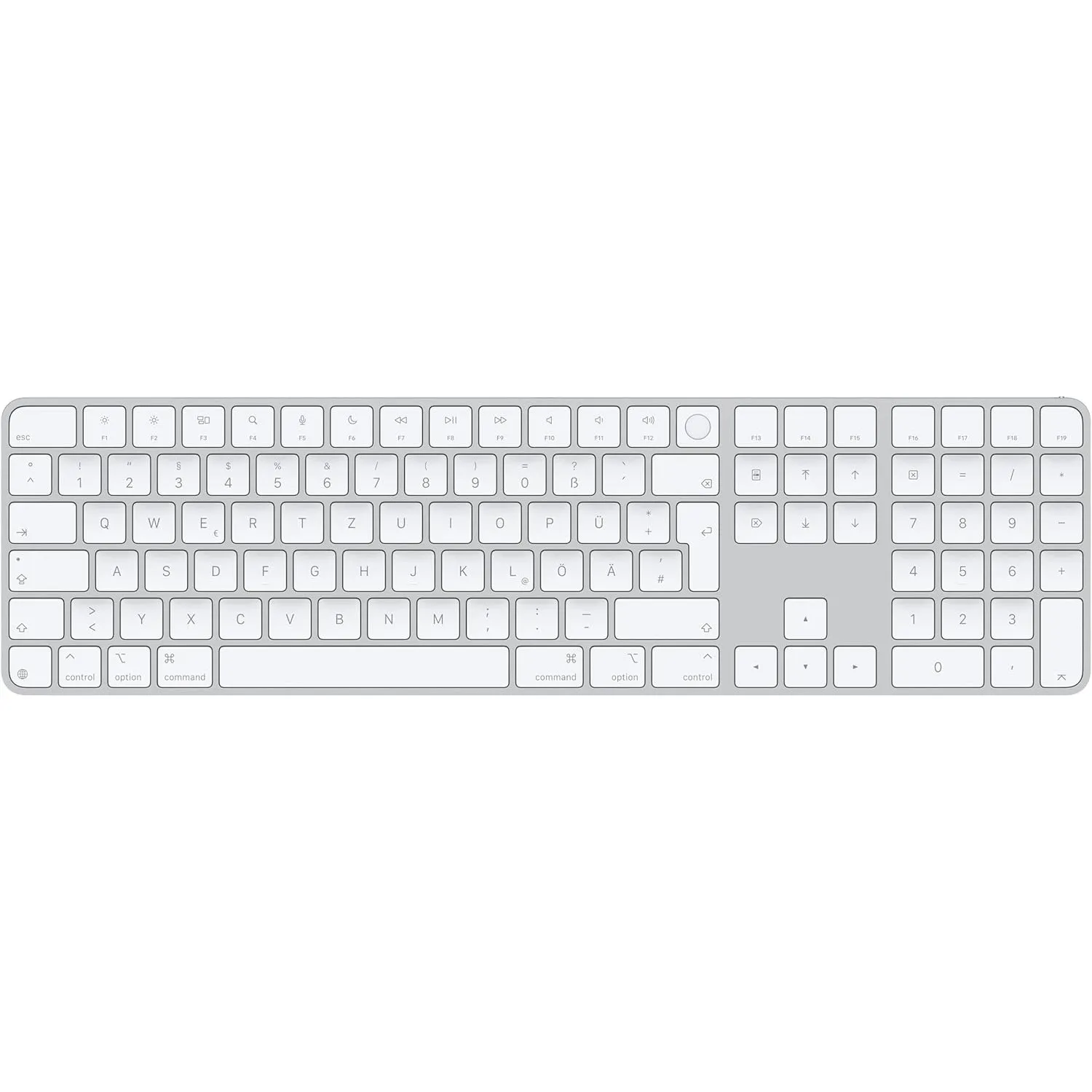 Apple Magic Keyboard mit Touch ID und Ziffernblock für Mac Modelle mit Apple Chip – Deutsch – Weiße Tasten