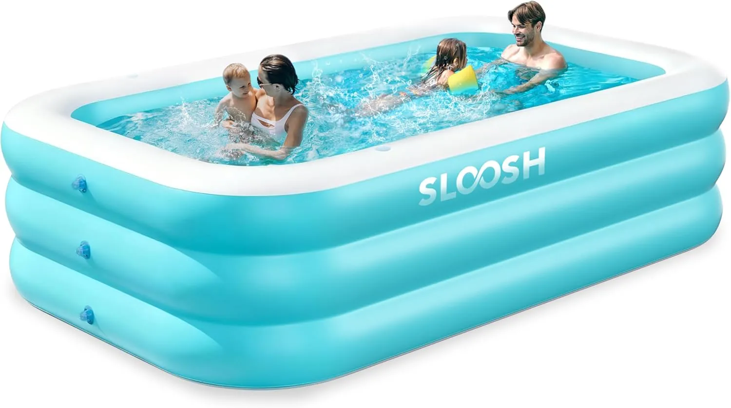 Sloosh Inflatable Swimming Pool with Seats, 120 x 72 x 22 inches, Thickened Above Ground Pool for Families, Ideal for S…