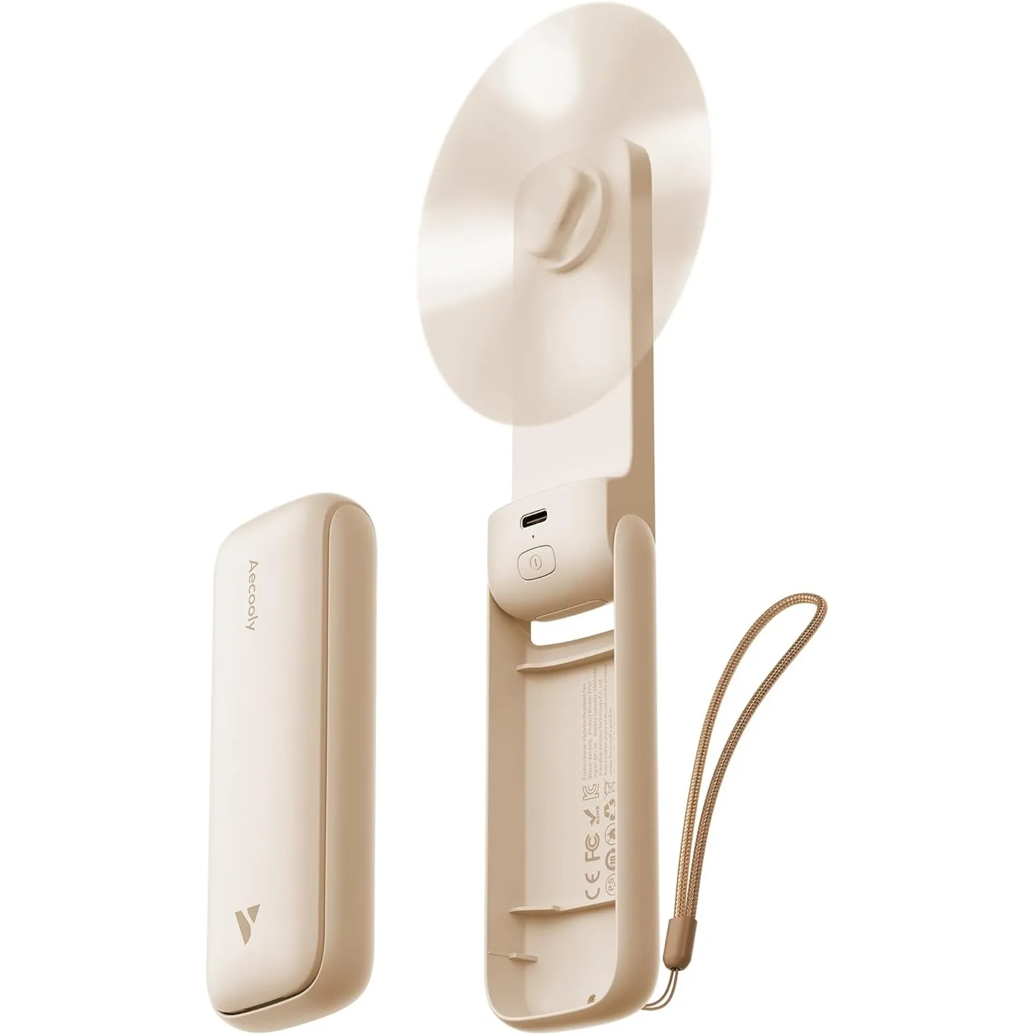 Aecooly Schlank Handventilator, Tragbarer Mini Ventilator, Wiederaufladbar | [Bis zu 24 Stunden Kühlzeit], USB-Akku-auf…