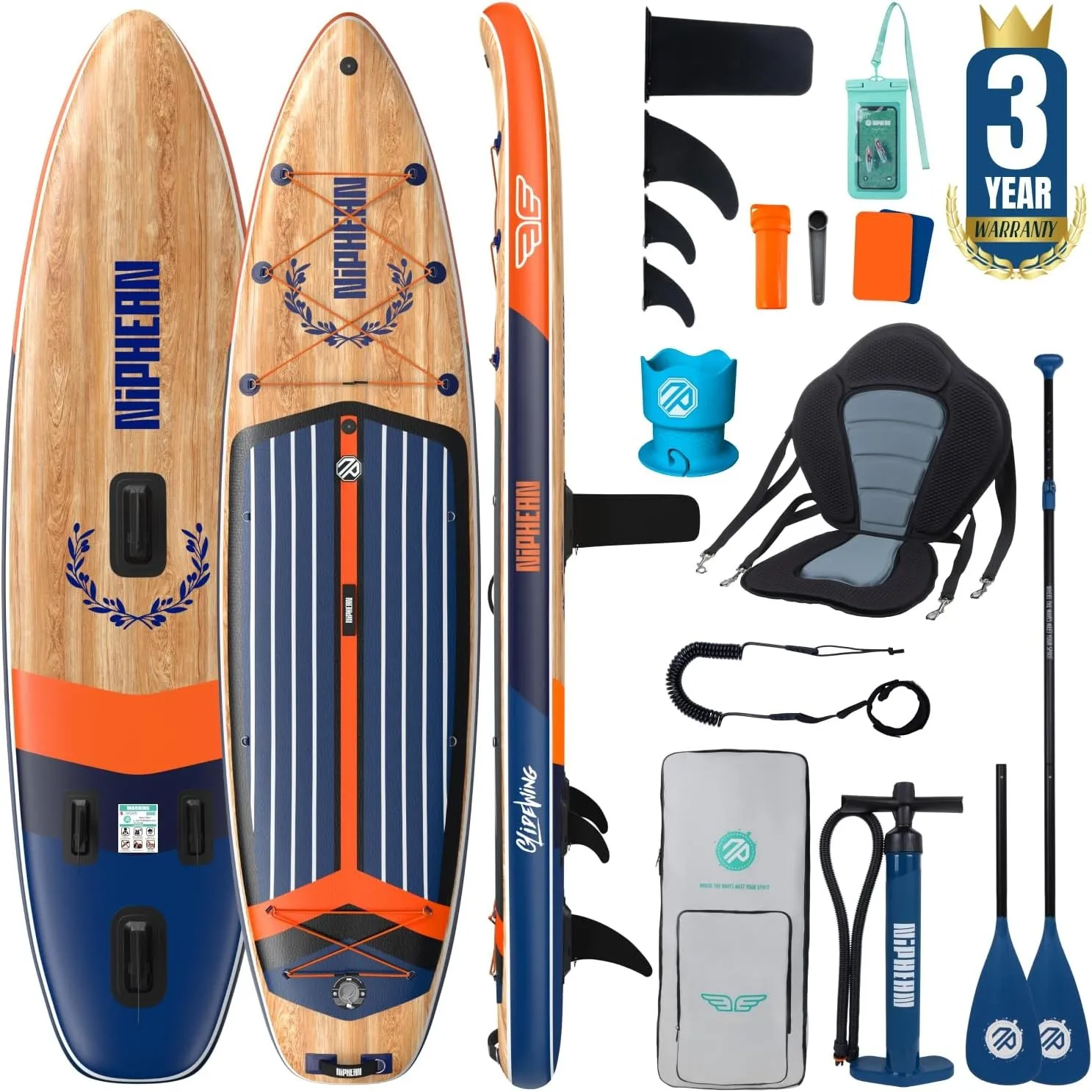 Niphean (Extra Groß) Stand Up Paddling Board, SUP für 2+1 Personen/Familien, SUP Board mit (Anfängergeeignet) Balancier…