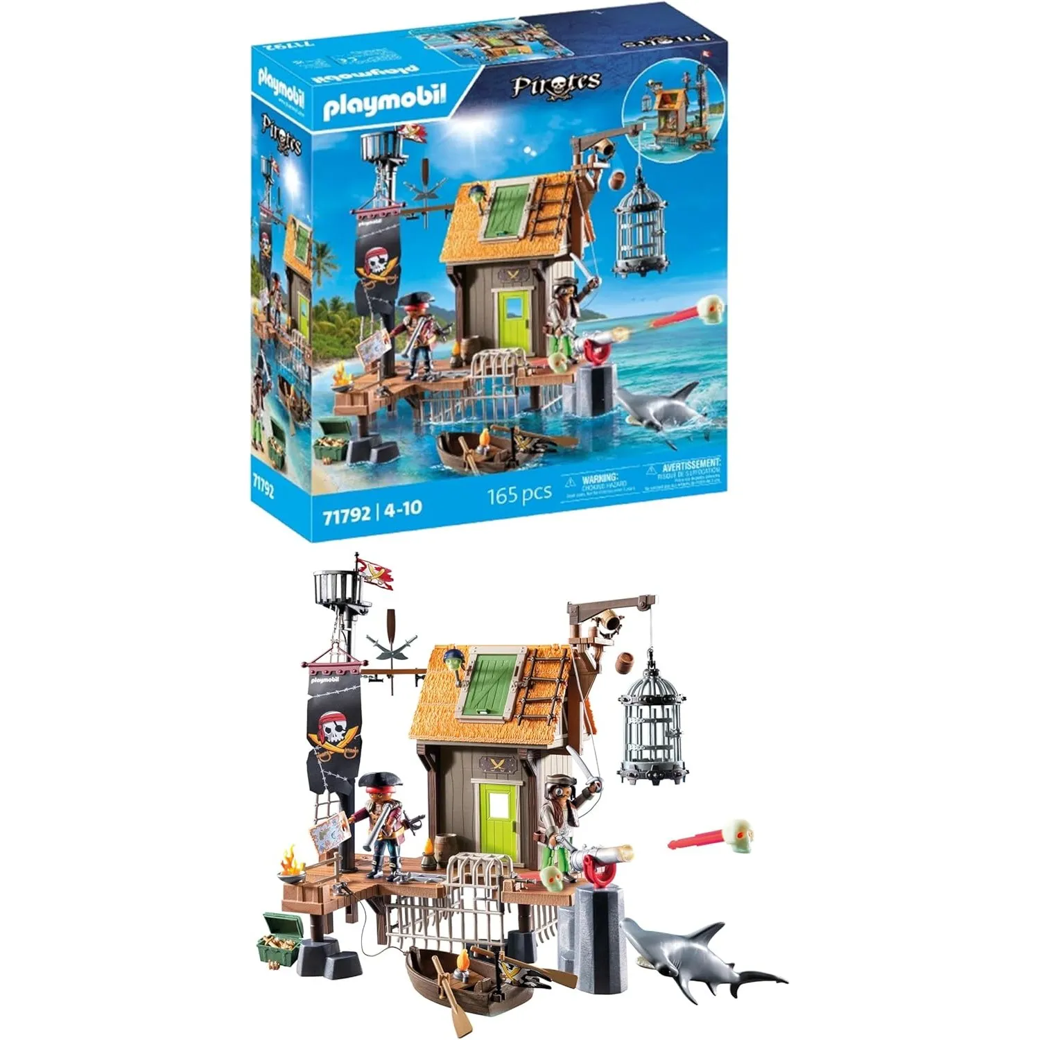 PLAYMOBIL | Pirates | Piratenhafen mit Seeräuber-Gefängnis | Piratenfiguren | Spielzeugpiraten | Spielzeug für Kinder a…
