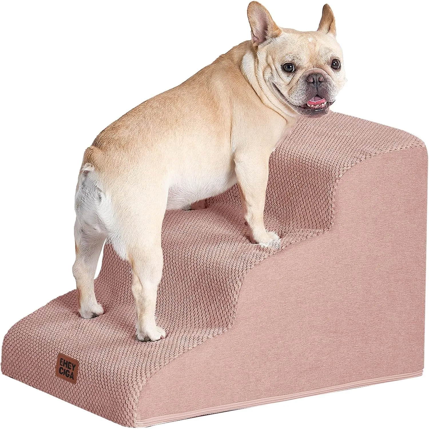 EHEYCIGA Hundetreppe für Kleine Hunde 40 cm Hoch, Haustiertreppe für Sofa Bett, Treppe für Hunde aus Hochdichtem Schwam…