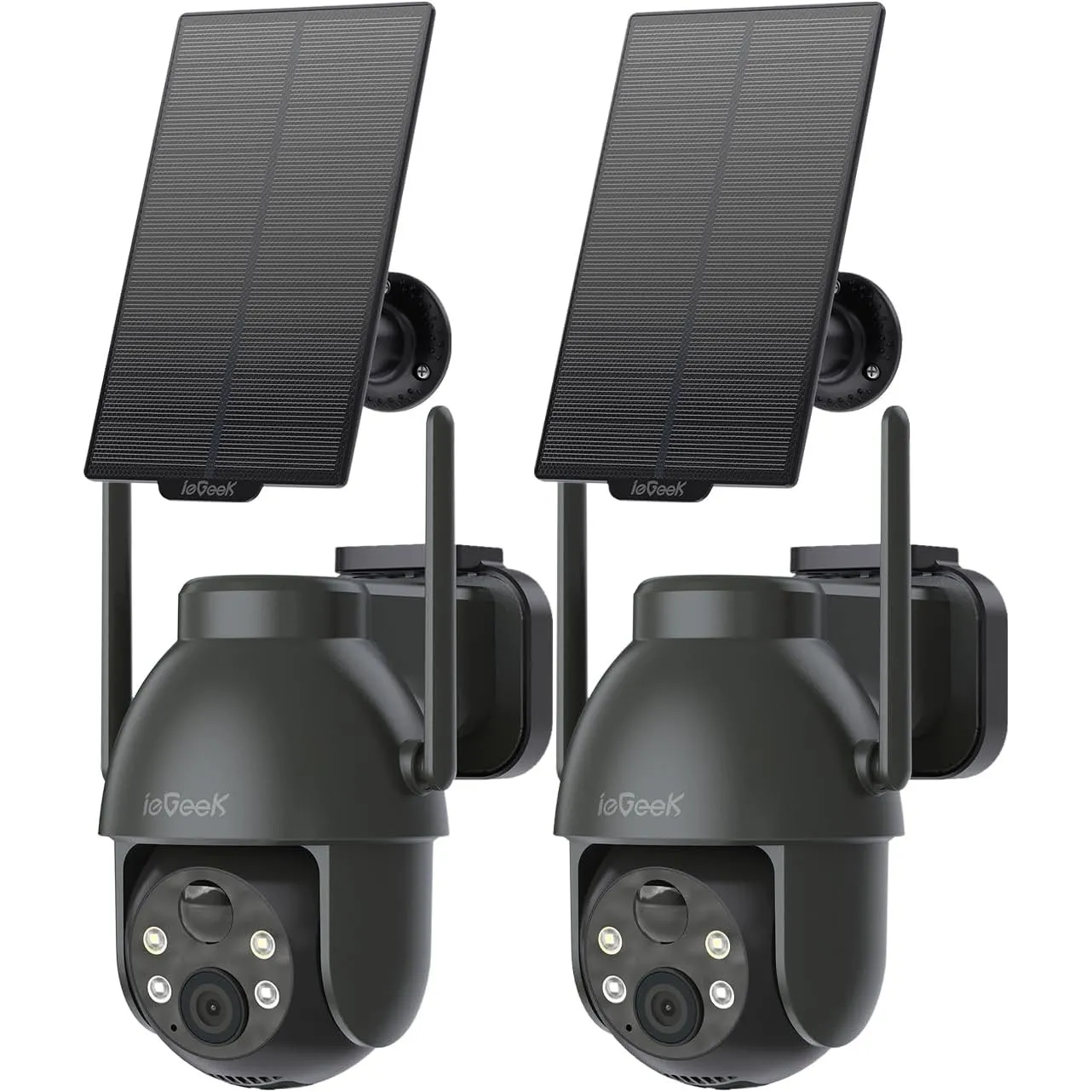ieGeek 2K 3MP HD Überwachungskamera Aussen Solar, 360° PTZ Überwachungskamera Aussen Akku, 2.4GHz WLAN Kamera mit PIR B…