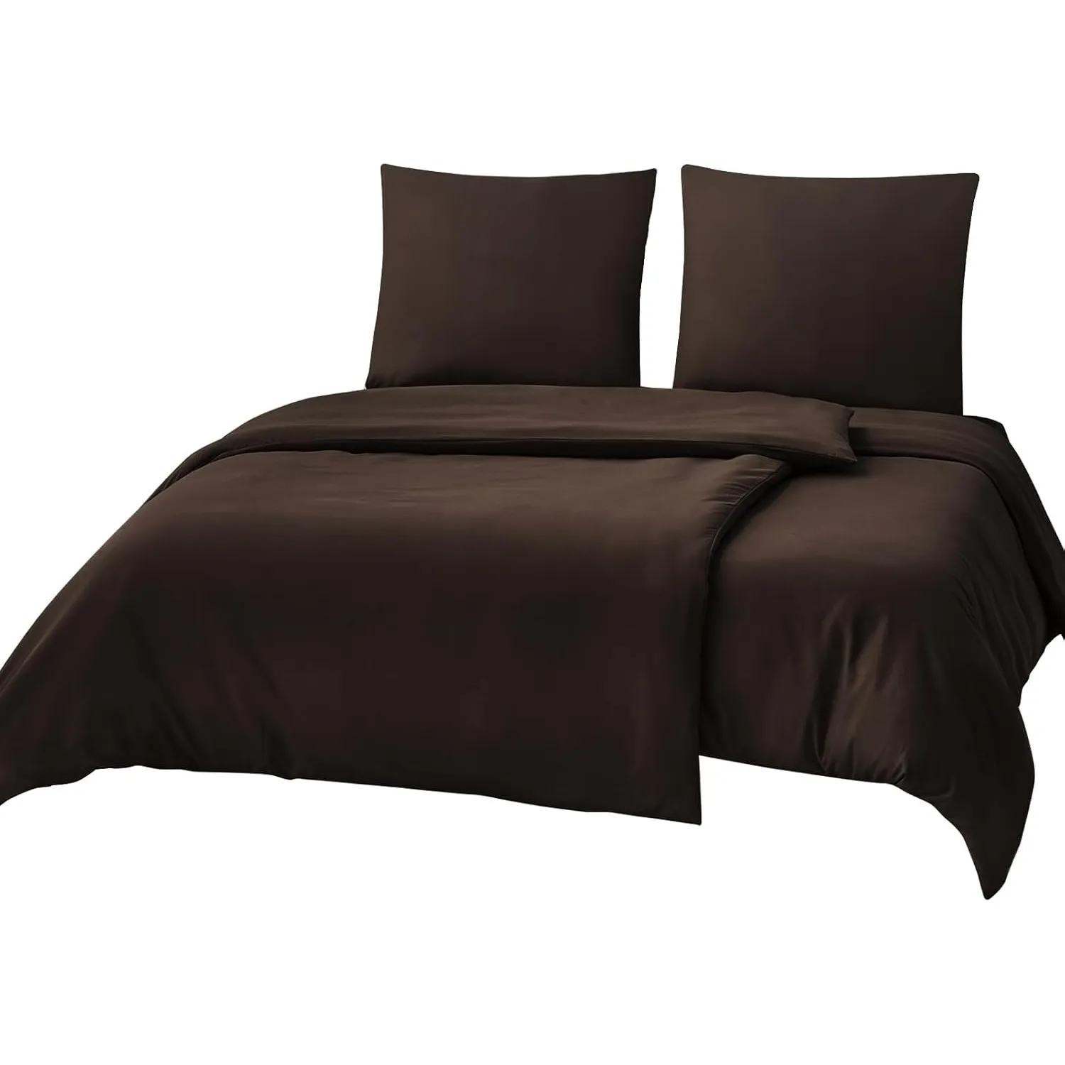 RUIKASI Bettwäsche 135x200 Braun 4teilig - Polyester Mikrofaser Bettwäsche-Sets Oeko-TEX, 2 Bettbezüge 135x200cm + 2 Ki…