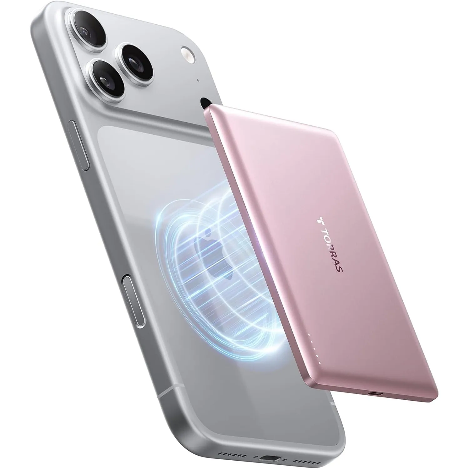 TORRAS MiniMag Slim Powerbank für MagSafe, 5000mAh Magnetische Akku Rosa