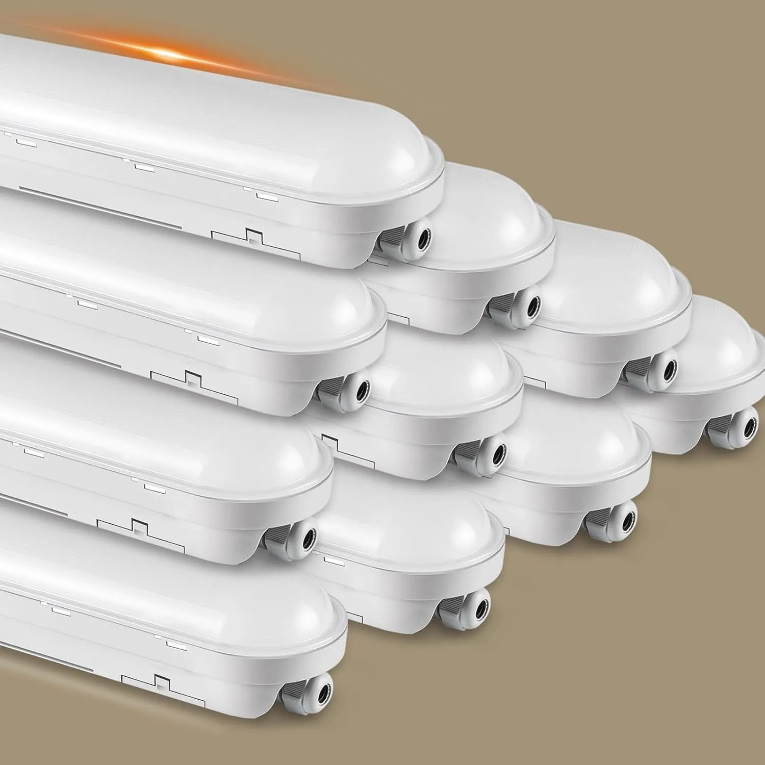 buling 10 Stück Feuchtraumleuchte LED 120CM, 36W 4500LM Lampe Röhre, Verknüpfbar Wannenleuchte IP65 Wasserfest Leuchtst…