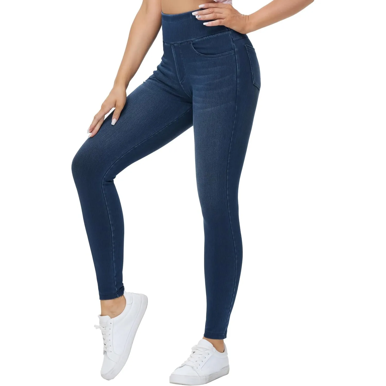 THE GYM PEOPLE Damen Jeggings Stretch High Waist Skinny Jeans mit Taschen