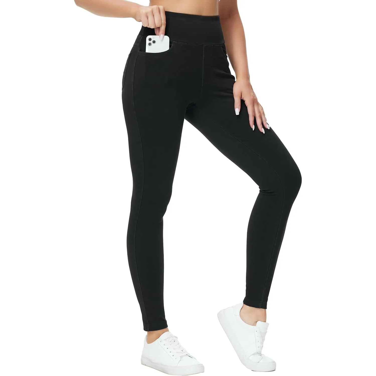 THE GYM PEOPLE Damen Jeggings Stretch High Waist Skinny Jeans mit Taschen