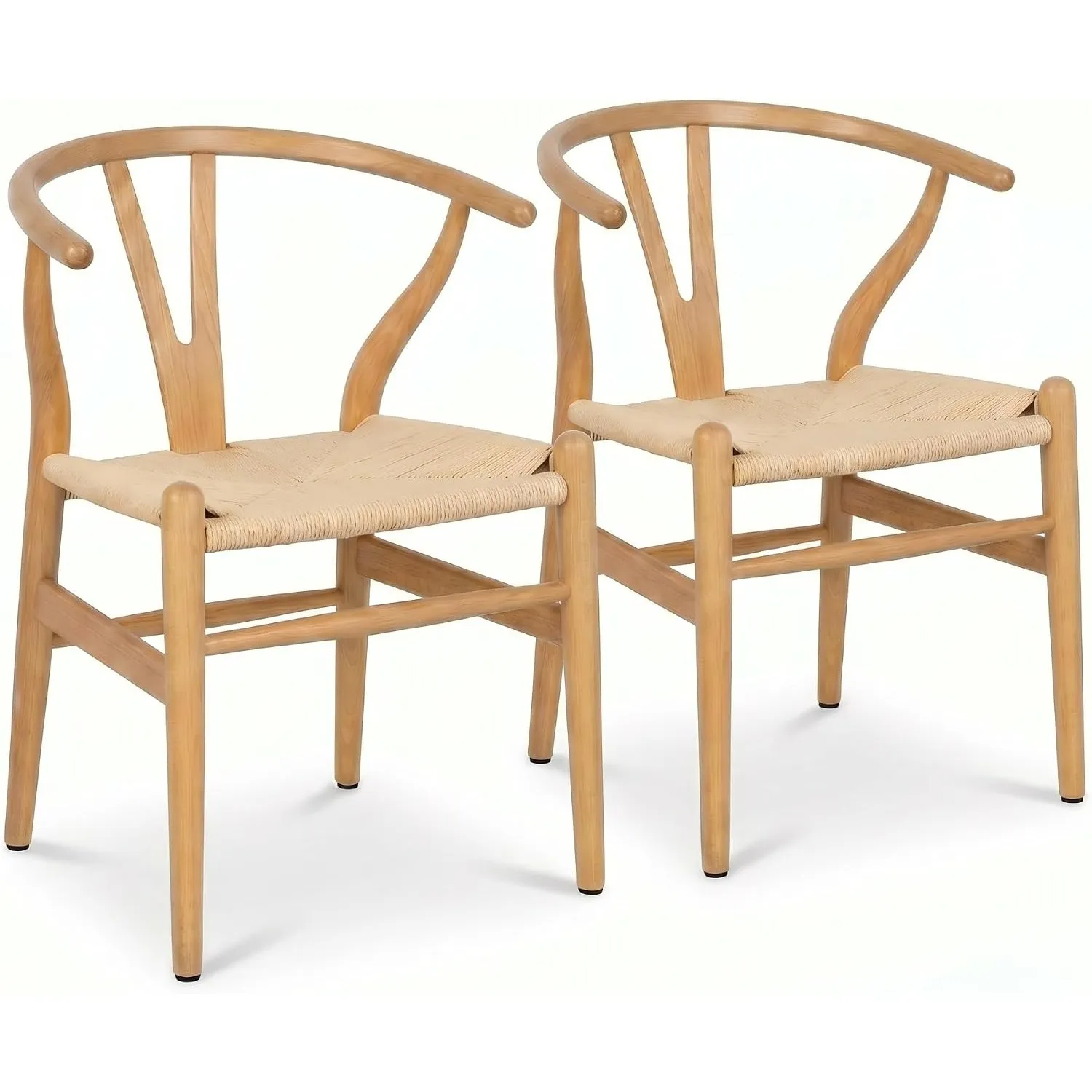 Tomile CH24 Wishbone Stühle Set of 2, Esszimmerstuhl aus Massivholz mit Armlehnen, Hans Wegner MCM Mid-Century Modern S…