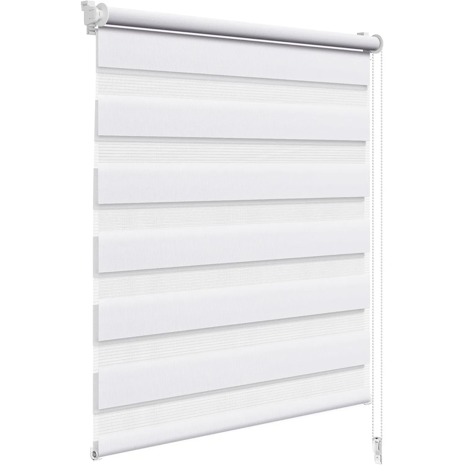 WOLTU Doppelrollo Klemmfix ohne Bohren Weiß B80 x H130 cm, Duo Rollo lichtdurchlässig Fensterrollo für innen verdunkeln…