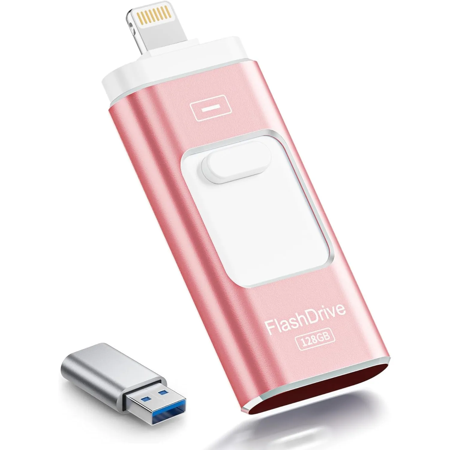 ROSPE USB Stick 128 GB für iPhone, MFi-zertifizierter Lightning Speicherstick, 3-in-1 Flash-Laufwerk für iOS/Android/PC…