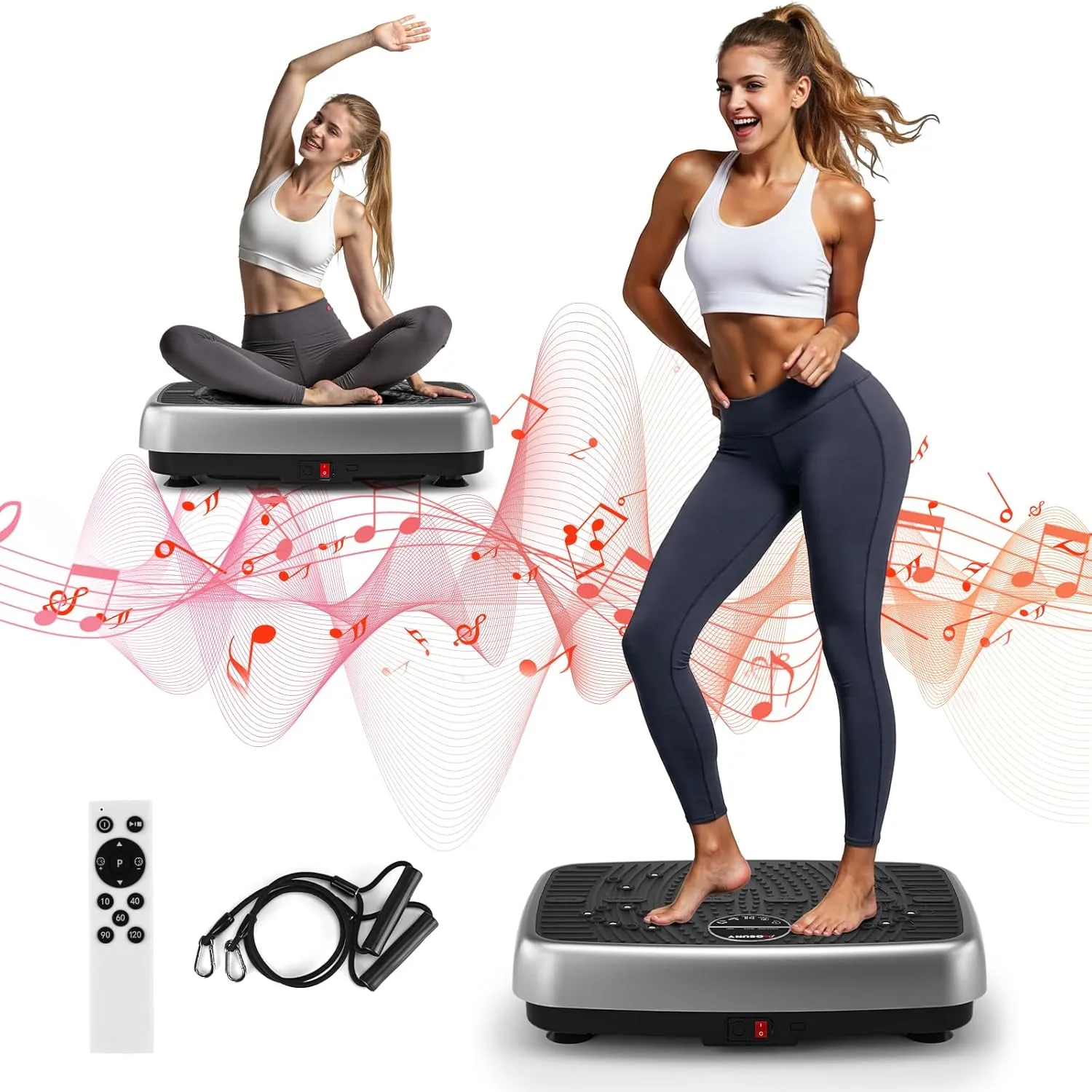 Vibrationsplatte, 2026 Verbesserte Vibrationsplatte mit Doppelmotoren für Abnehmen, Ganzkörpertraining, Muskelaufbau - …