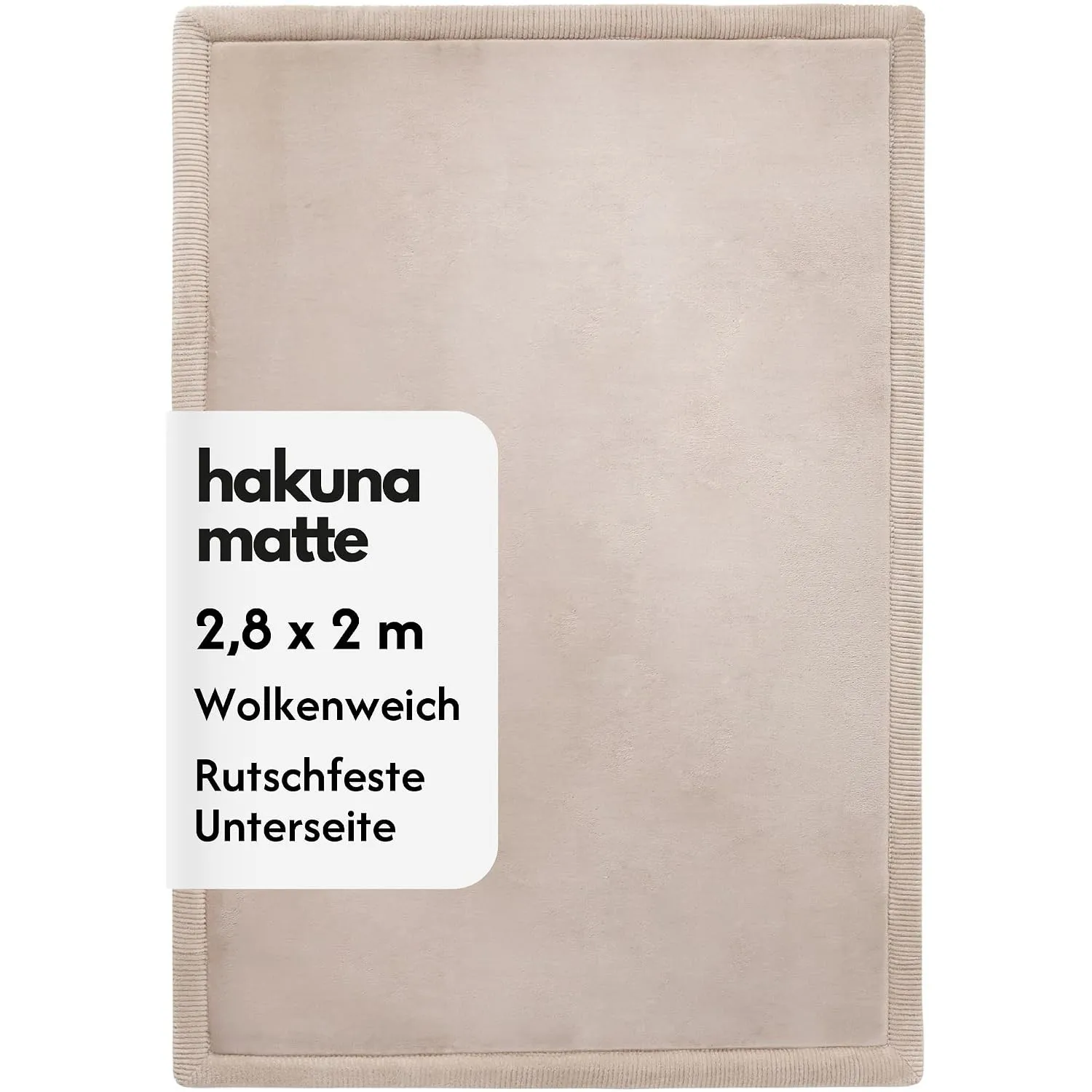 Hakuna Matte Wolkenweiche Spielmatte Baby 280x200x2,5cm, beige,Tatami Matte
