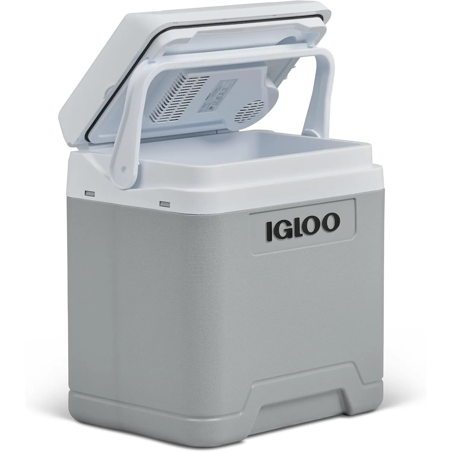 IGLOO IE27 DC elektrische Kühlbox, 26 Liter, Mini-Kühlschrank 12V für Auto, Boot und Freizeit, grau