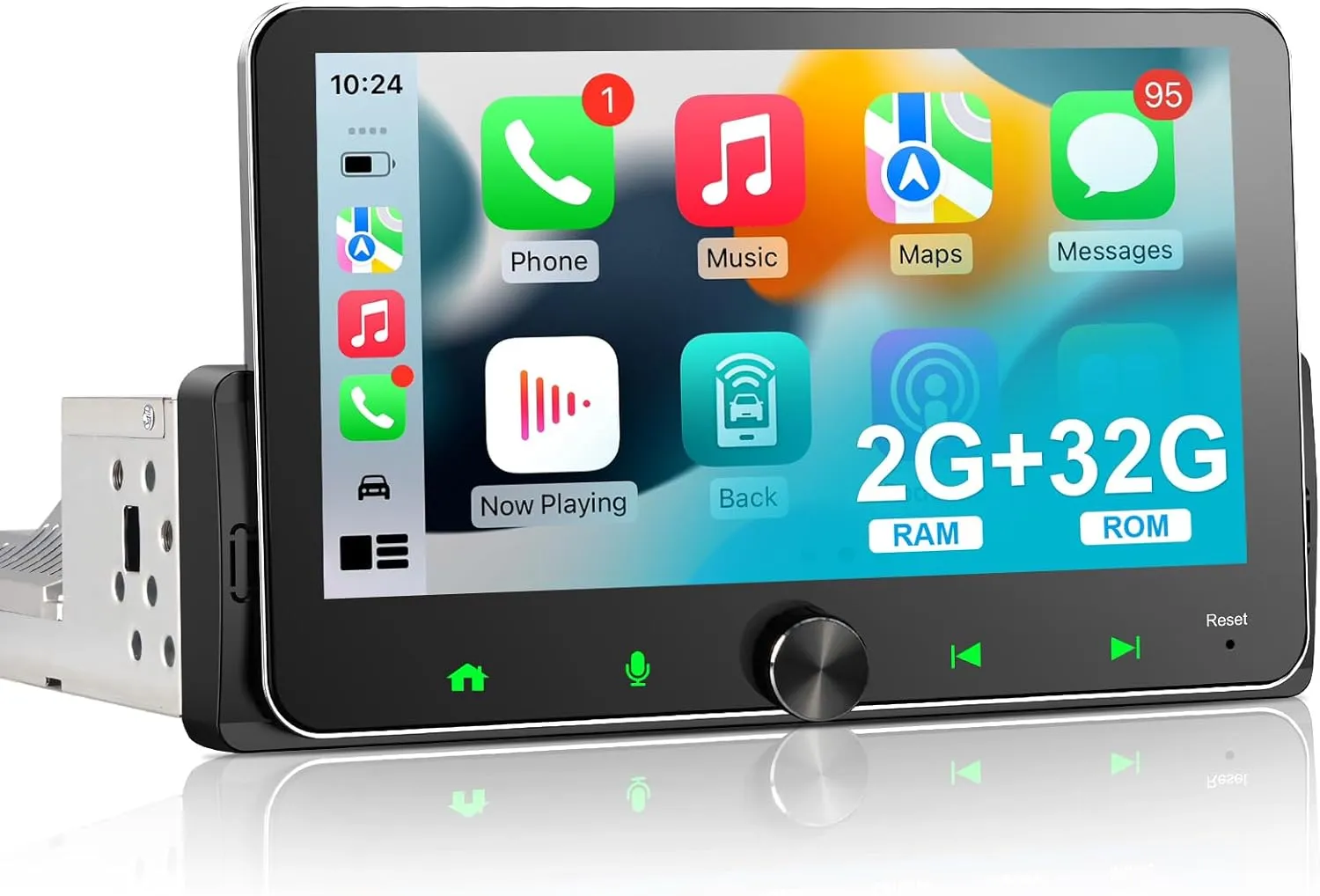 Android Autoradio 1din mit Navi 7 Zoll Bildschirm Android Auto & Wireless CarPlay Auto Radio Touch Display mit Bluetooth AM/FM WiFi GPS SWC RDS 2G+32G