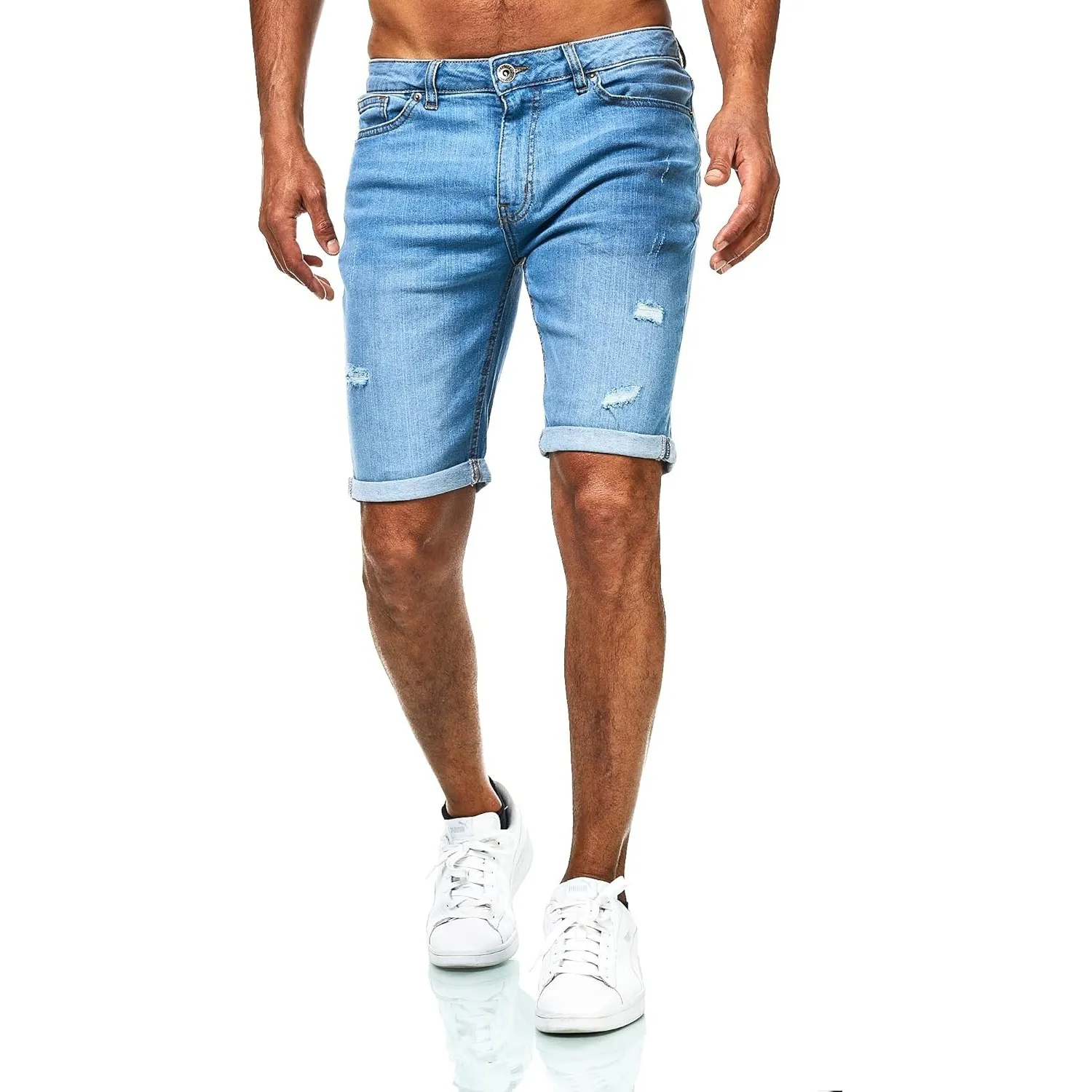 JEEL Herren Kurze Hosen - Slim-Fit Jeans-Shorts - 5-Pocket-Style - Stretch Herren-Shorts - Kurze Hose für Männer - Basi…