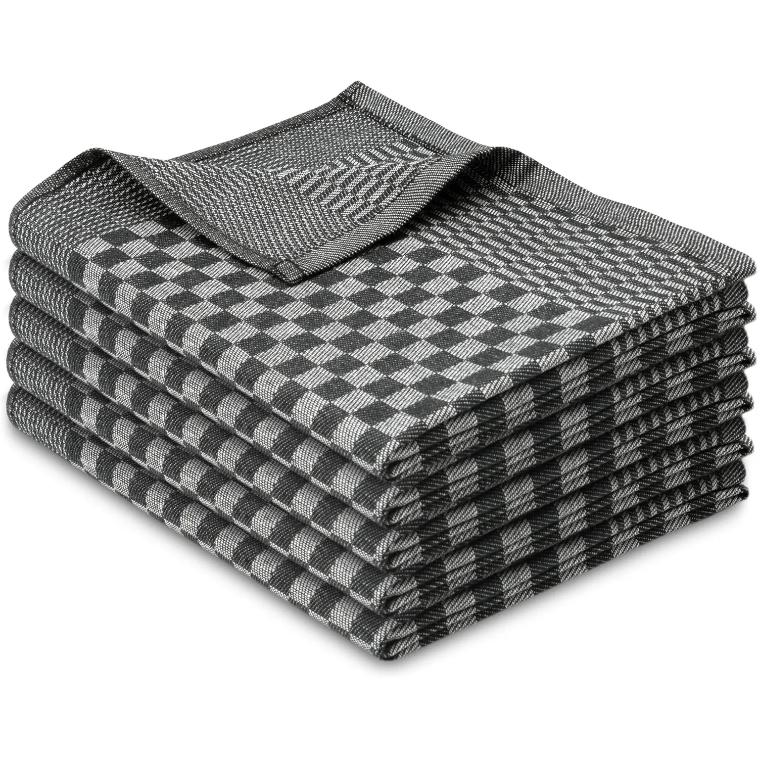 ZOLLNER 5er Set Geschirrtücher Baumwolle in 46x70 cm - super saugstarke und robuste Küchentücher – waschbar bis 60°C – …