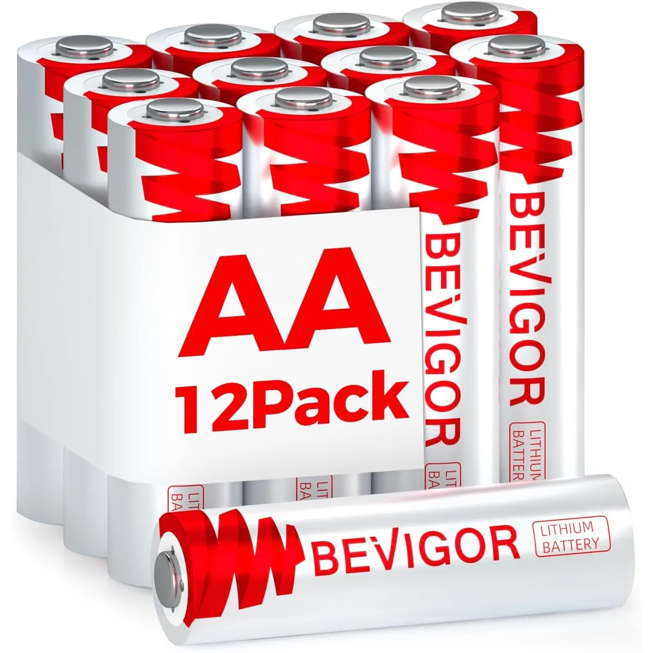 BEVIGOR AA Lithium Batterien 12 Stück, 1,5V Hochleistung Nicht wiederaufladbar, für Haushaltsgeräte & für Blink Kamera …