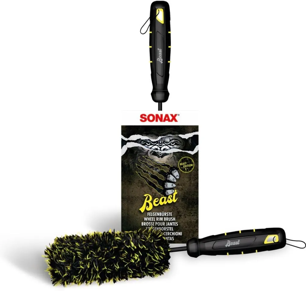 SONAX FelgenBürste Beast Edition (1 Stück) löst den Dreck auf deiner Felge selbst in Engen Zwischenräumen, Ecken und Fe…