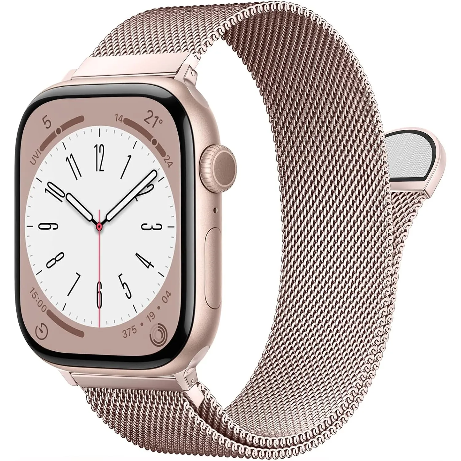 OULUOQI Edelstahl Milanaise Armband für Apple Watch 40mm 42mm 41mm 38mm