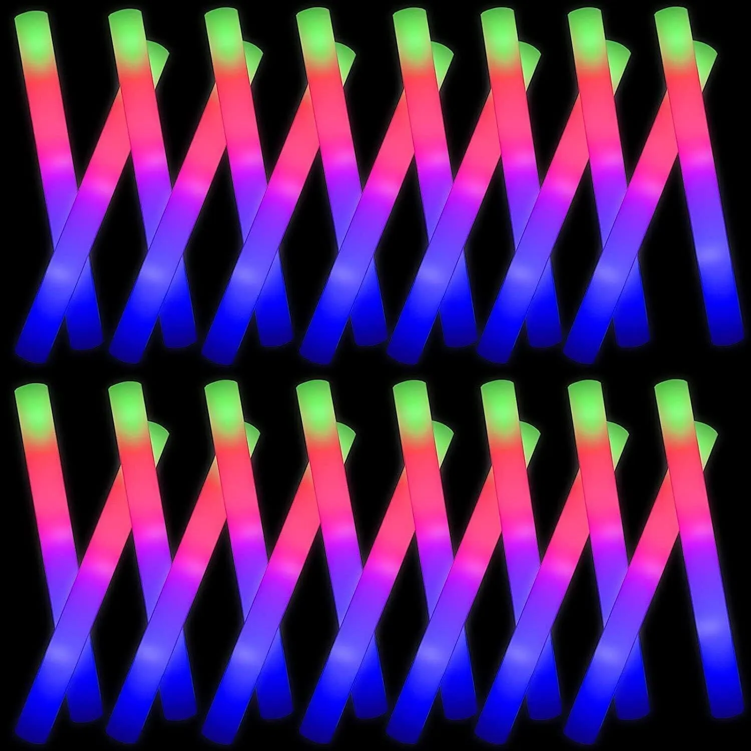 200pcs LED Leuchtstäbe Schaumstoff,Leuchtstab LED, Knicklichter Party Set - Drei Farben und Drei Leuchtmodi - Sommer Pa…