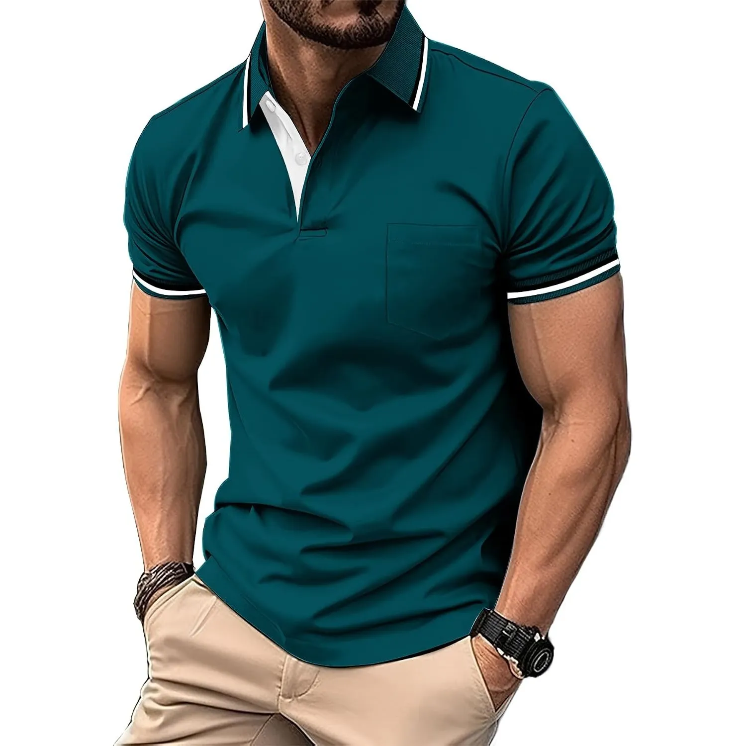 zitysport Poloshirt Herren Kurzarm Shirt Atmungsaktives Golf Polo Shirt Männer Sommer Shirts Sport Basic Slim Fit Tshir…