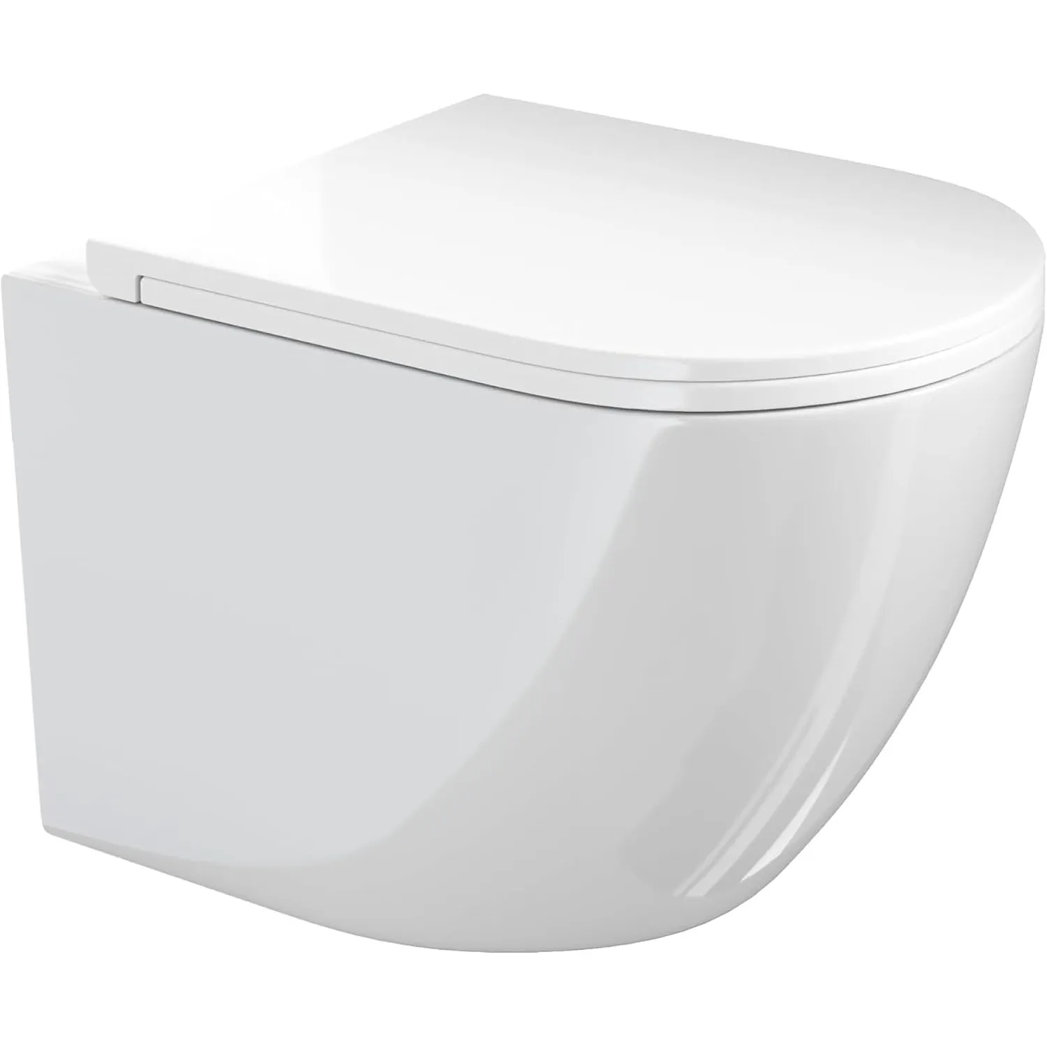 VILSTEIN Hänge WC mit 360° Tornado-Spülung, Spülrandloses Wand-Toilettenbecken aus Keramik, geräuscharm, inkl. WC-Sitz …