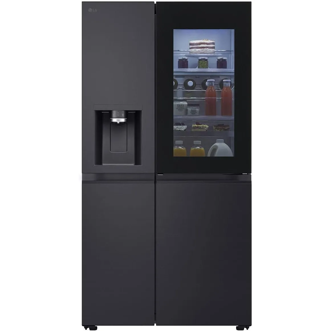 LG GSXE91EVAD Side-by-Side Kühlschrank mit Gefrierfach (628 L, Energieklasse D) mit InstaView, Door-in-Door, Eis- und W…