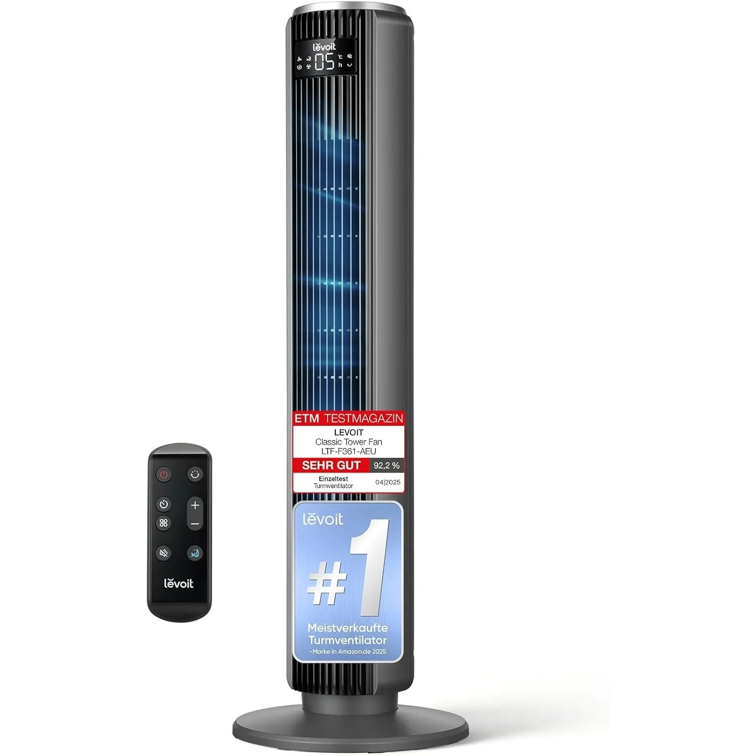 Levoit Leiser Ventilator mit Kühlung - Turmventilator mit Fernbedienung - Oszillierender Säulenventilator mit Fortschri…