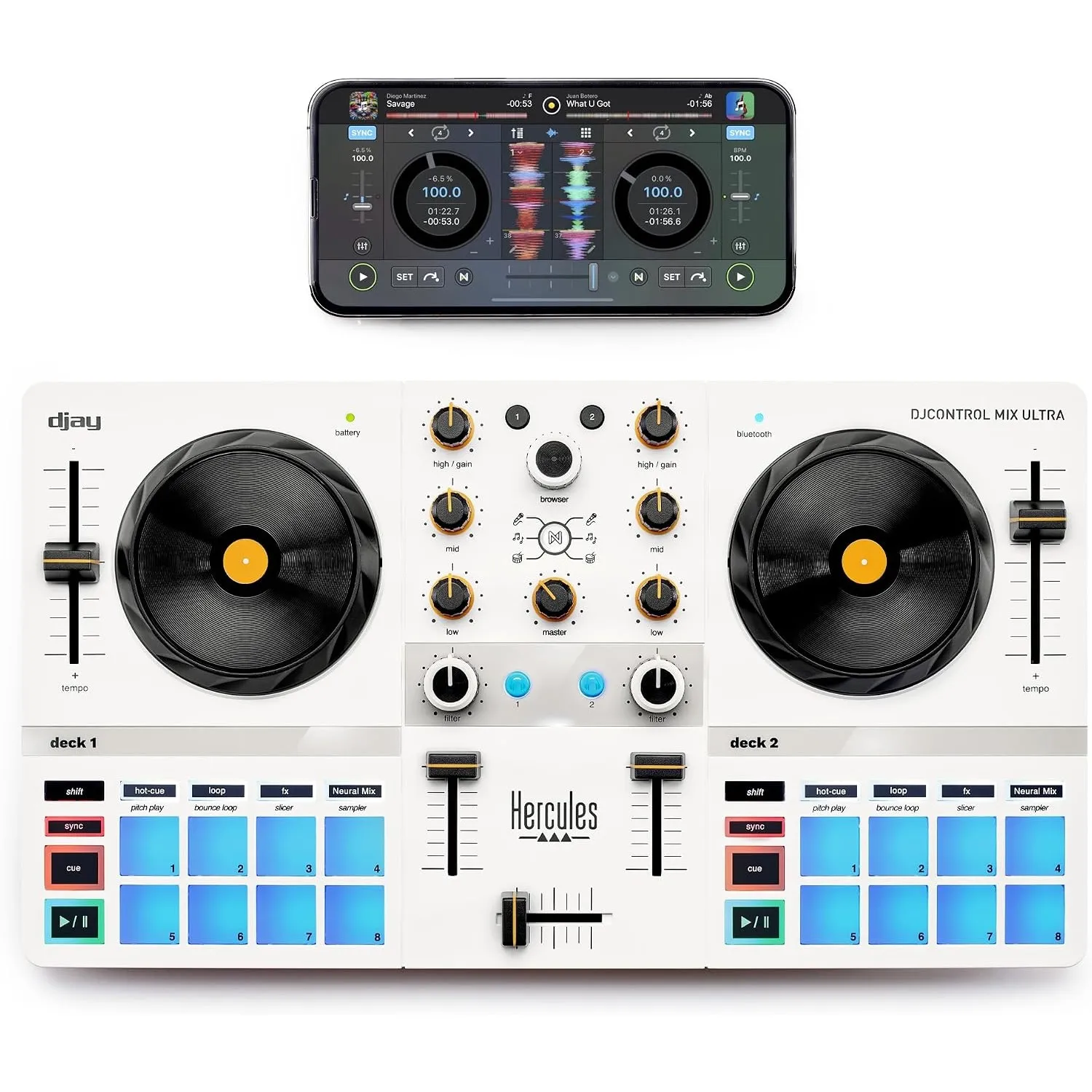 Hercules DJControl Mix Ultra - Mobiler Controller iOS/Android