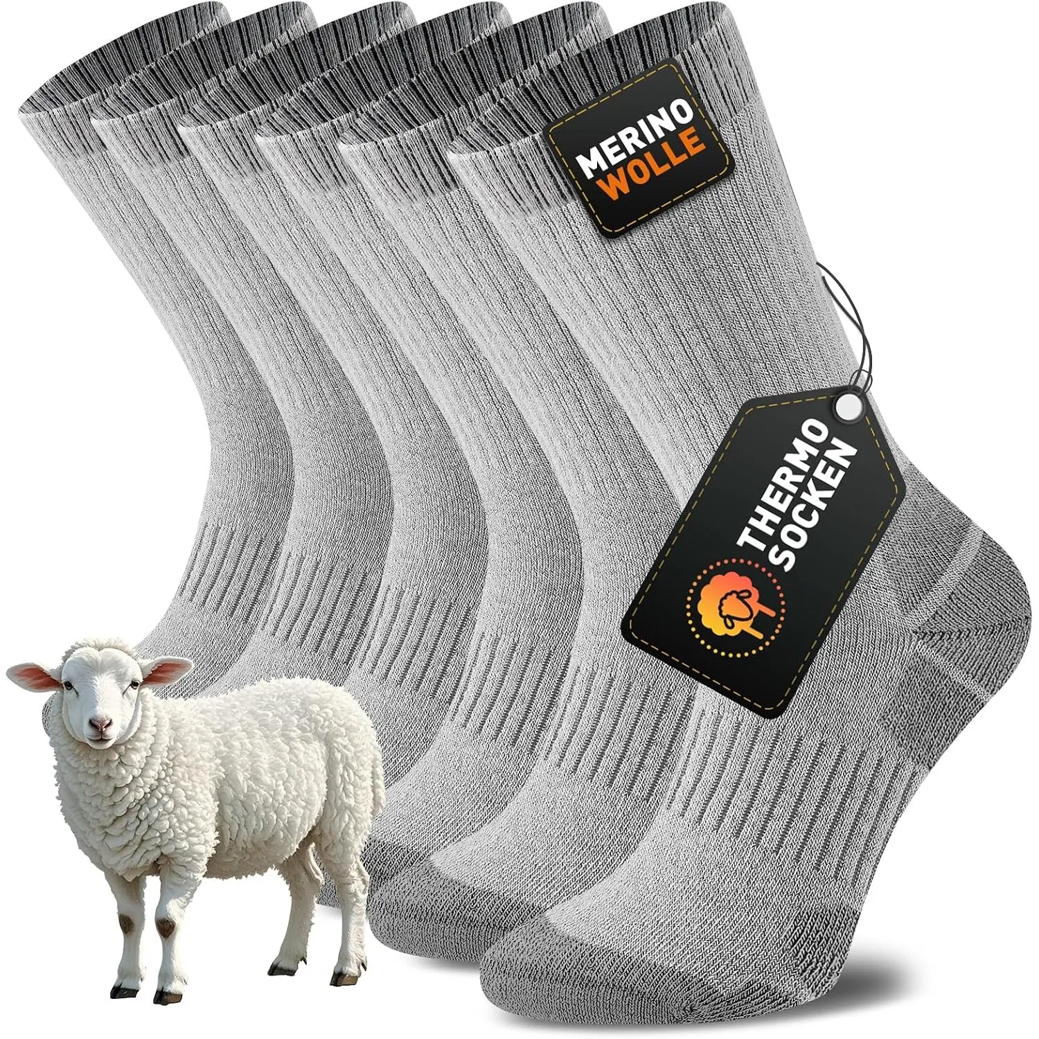 Niorasen Merino Socken Herren Damen, Dicke Thermosocken, Funktions Merinowolle Wandersocken, Warme Wintersocken, Arbeit…